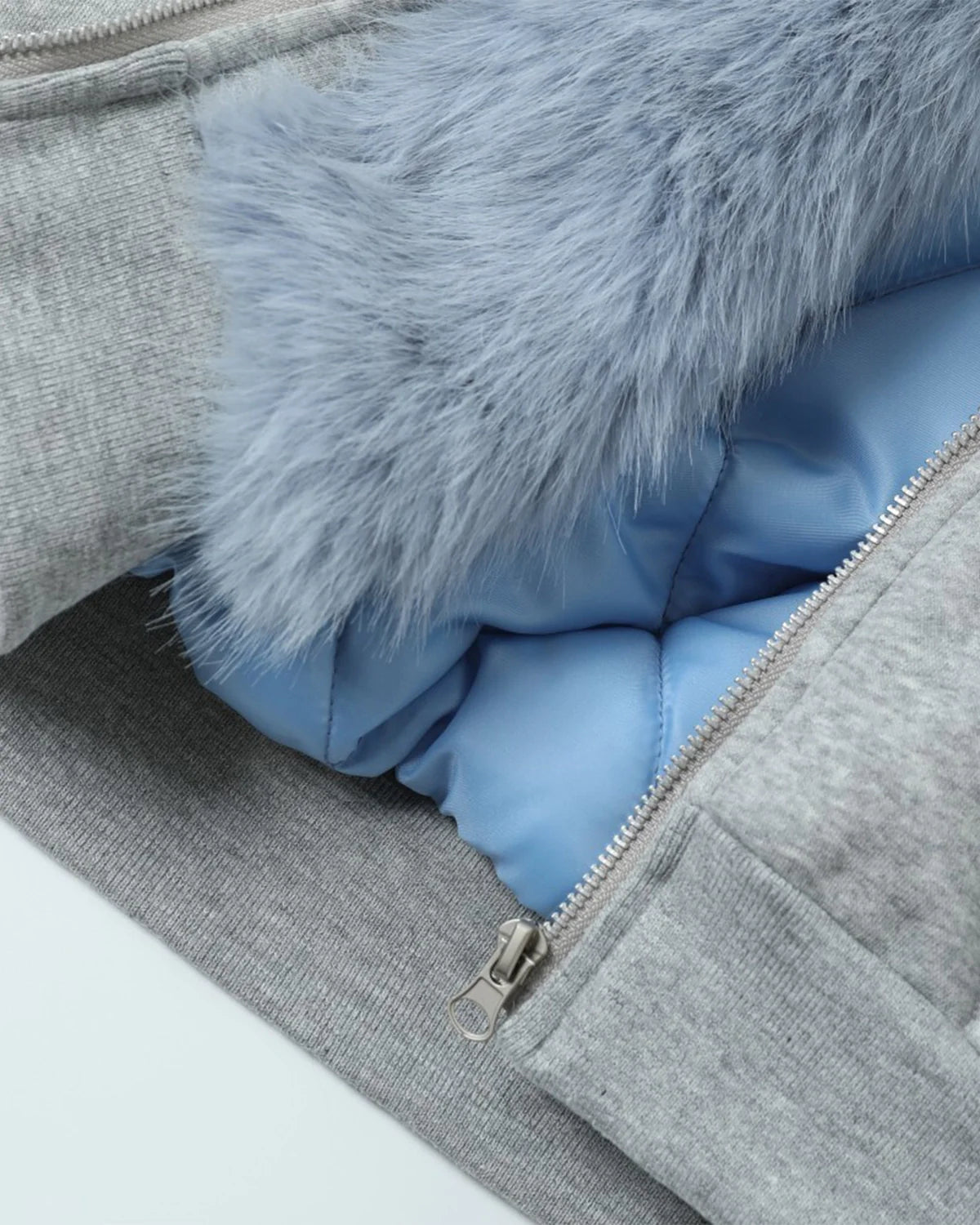 Baby Blue Faux Fur Jacket | Inflation Streetwear