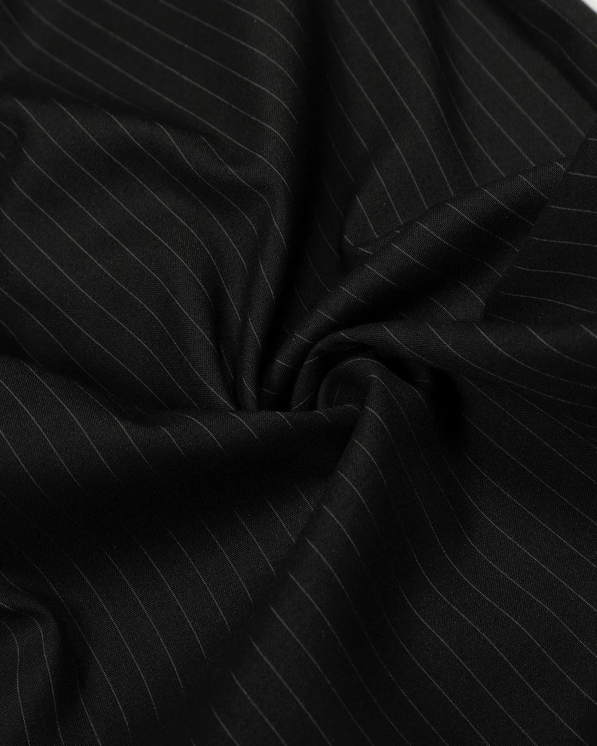 Black Striped Barrel Suit Pant | INFLATION Streetwear