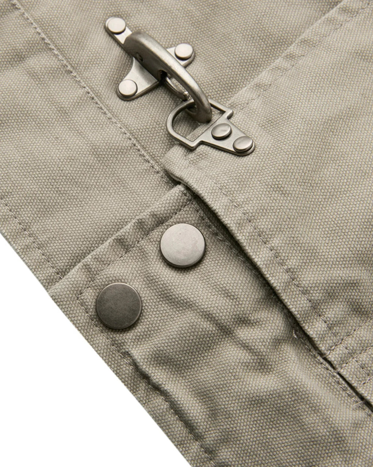 Khaki Canvas Clasp Jacket | Inflation Streetwear