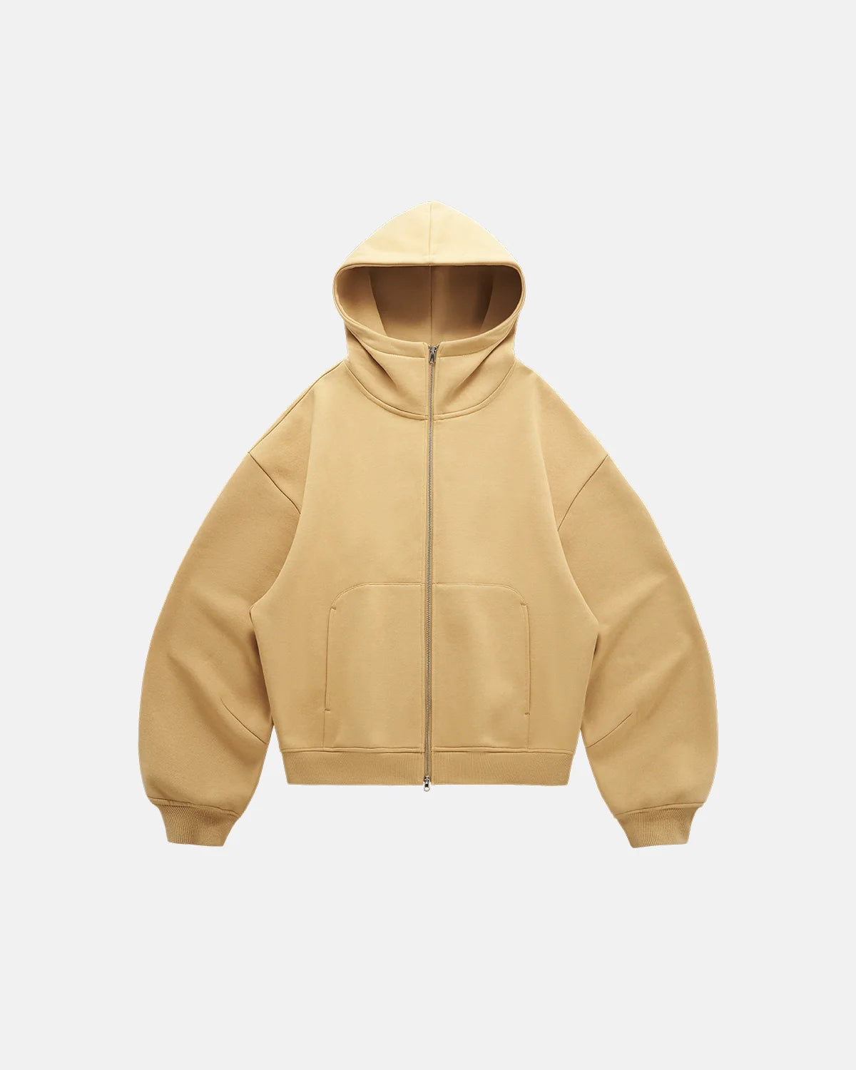 High Collar Fleece Double Zip-Up Hoodies | Inflation Streetwear