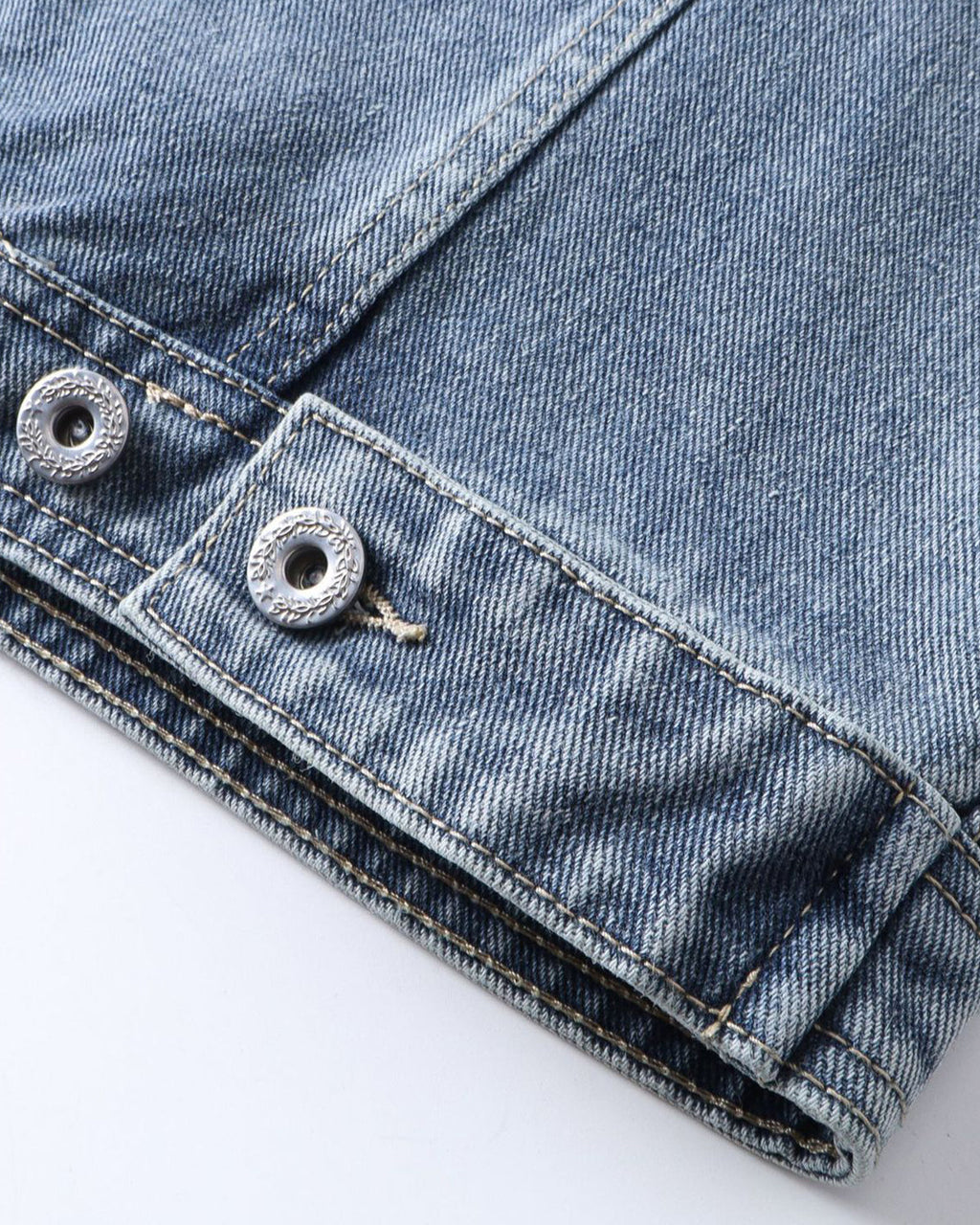 Leather Collar Washed Denim Jacket | Inflation Streetwear