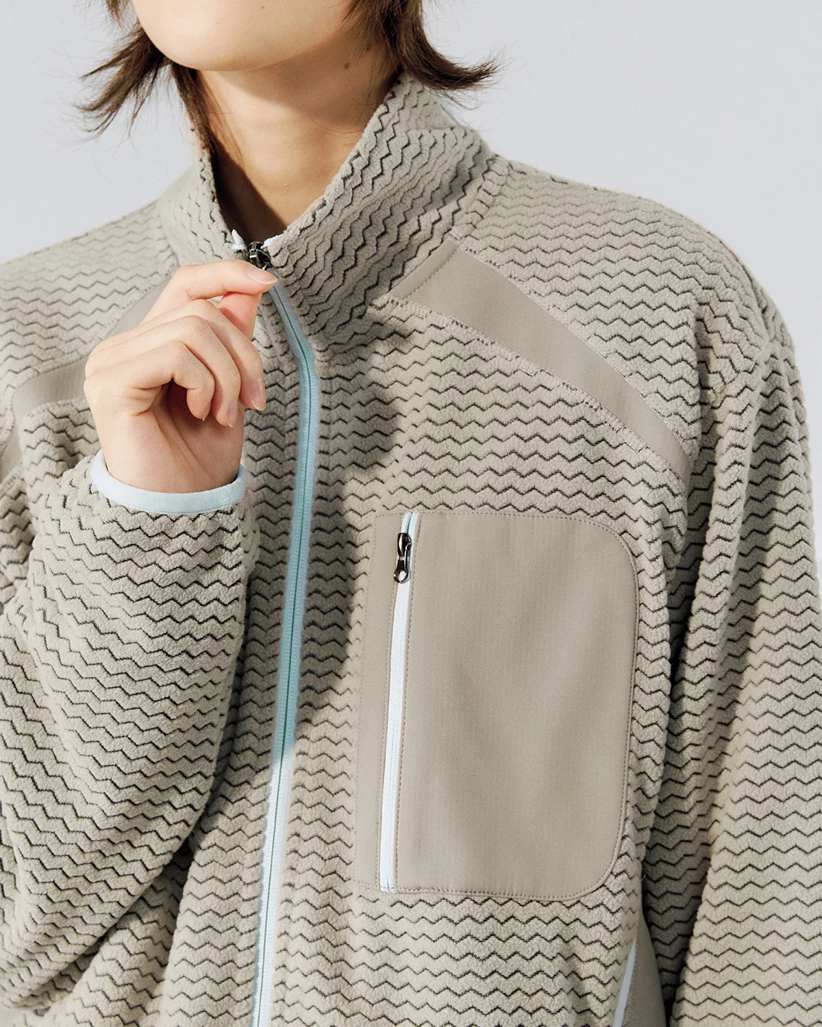 Wavy Fleece Zip-Up Jacket | INFLATION Streetwear