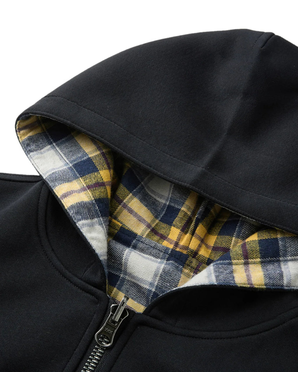 Yellow Plaid Reversible Zip-Up Hoodie | INFLATION Streetwear