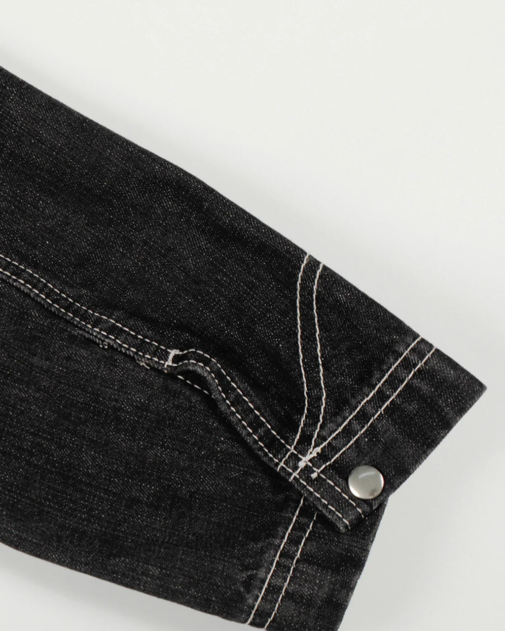 Stand Collar Raw Clasp Denim Jacket | Inflation Streetwear