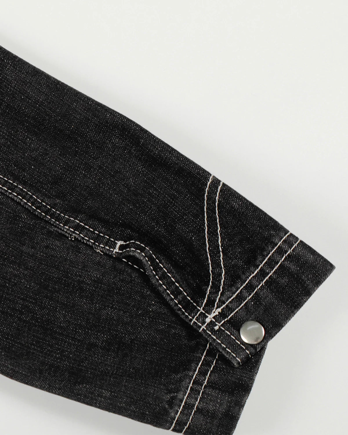 Stand Collar Raw Clasp Denim Jacket | Inflation Streetwear