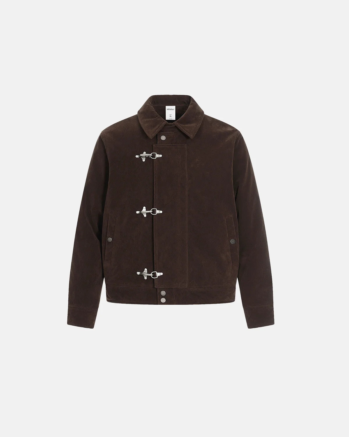 Suede Fireman Clasp Cotton Padded Jacket | Inflation Streetwear