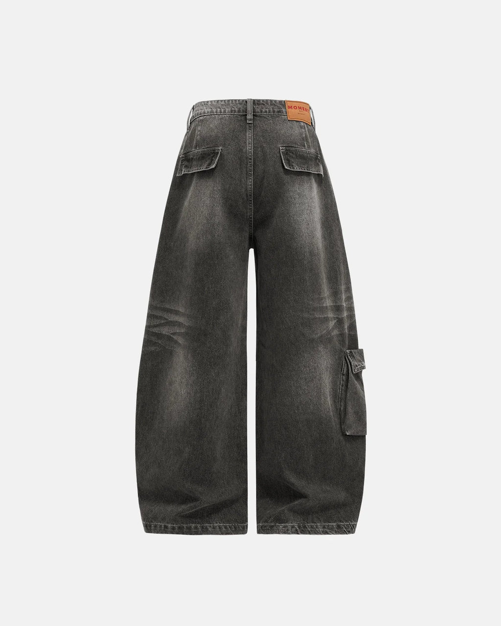 Distressed Washed Cargo Barrel Jeans | Streetwear