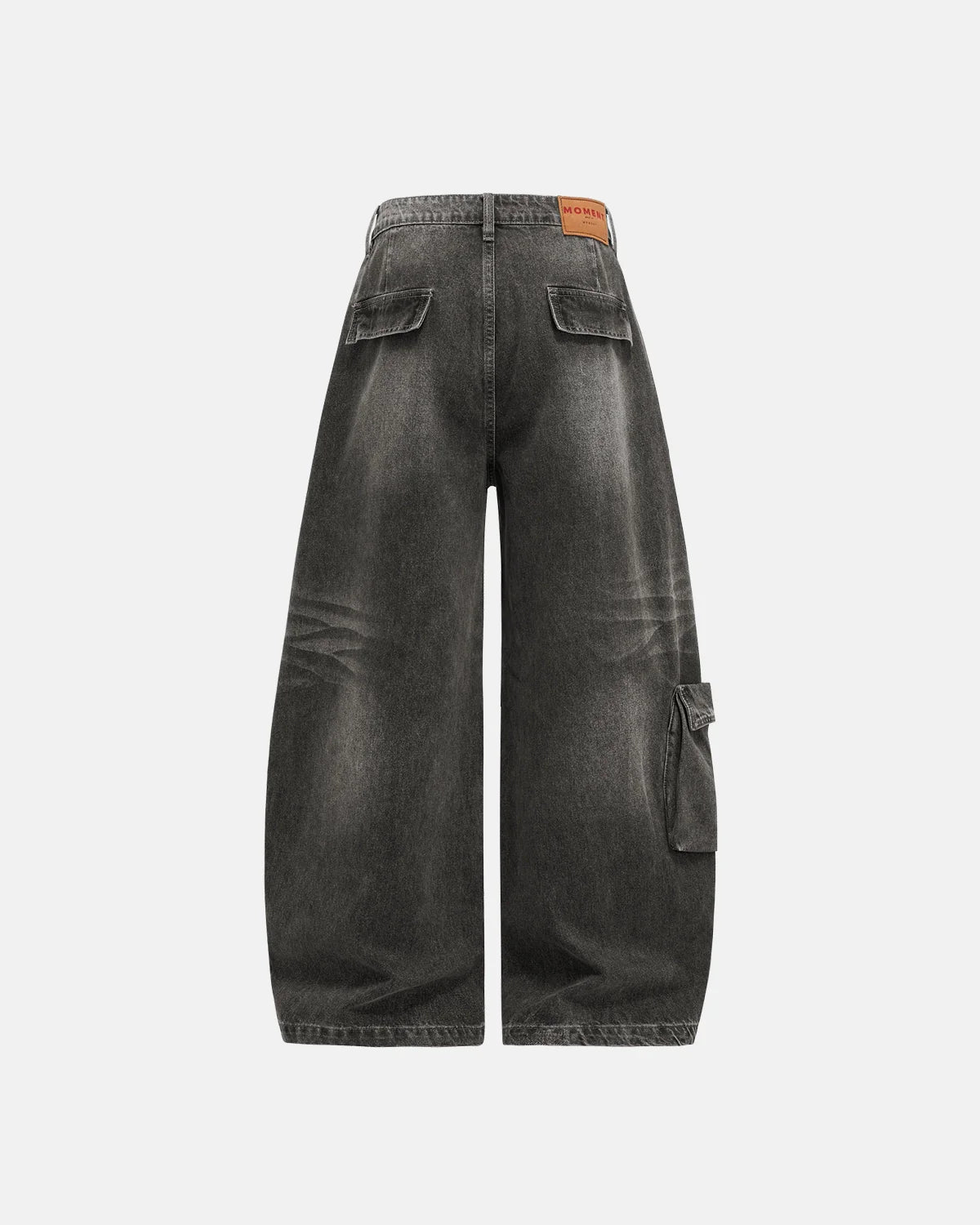 Distressed Washed Cargo Barrel Jeans | Streetwear