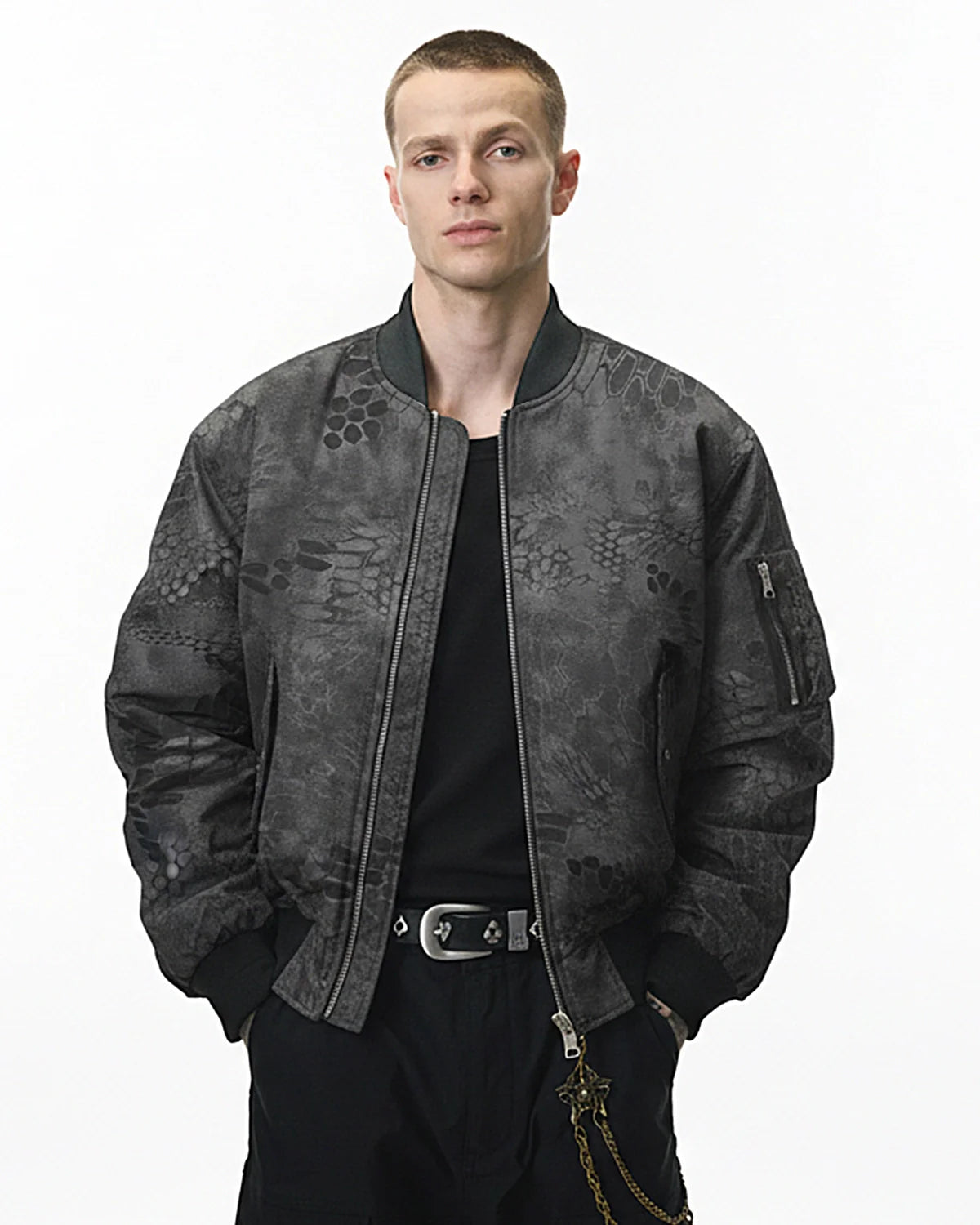 Snake Scale Camouflage Bomber Jacket | Inflation Streetwear