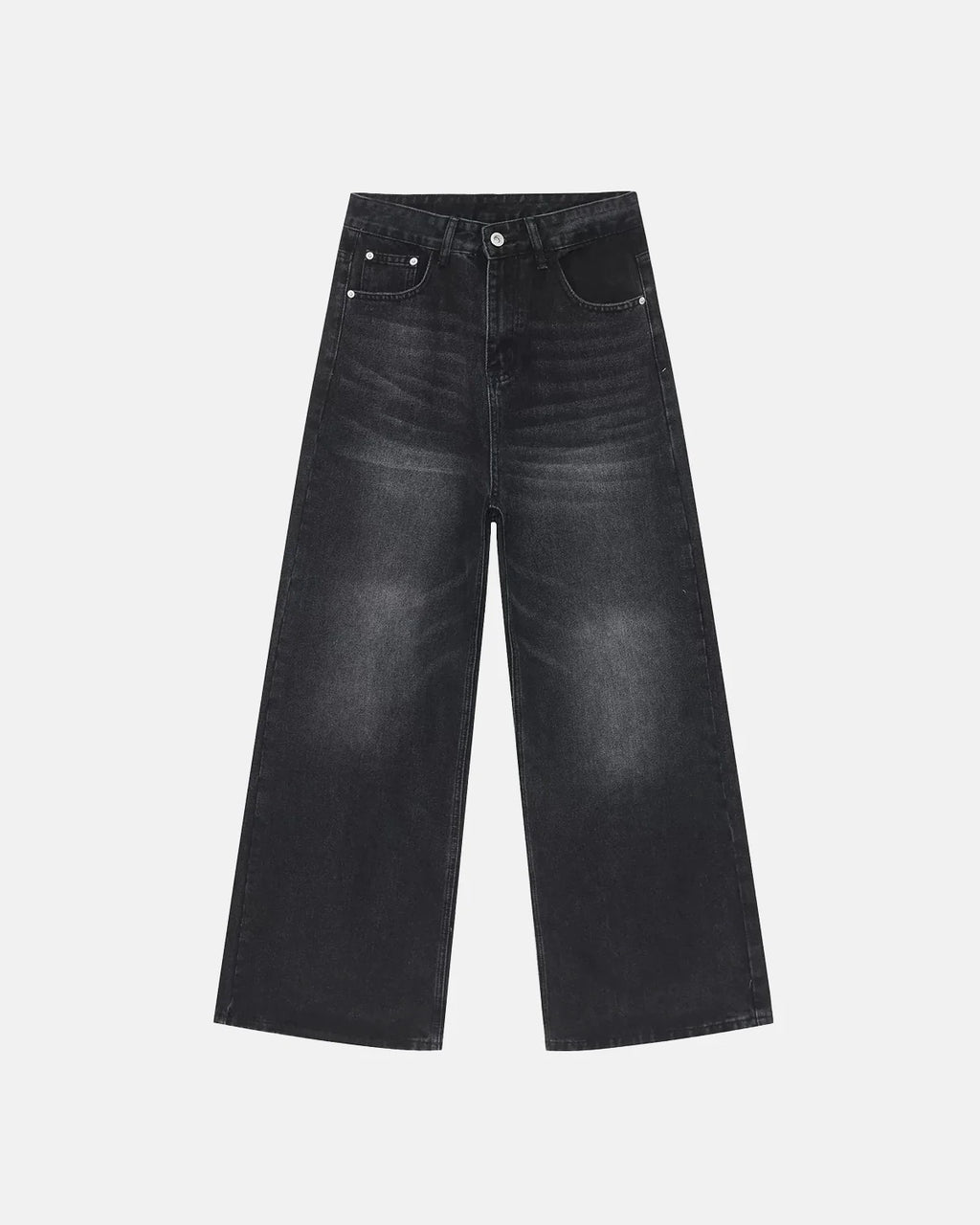 Black Monkey Washed Wide Leg Jeans | INFLATION Streetwear