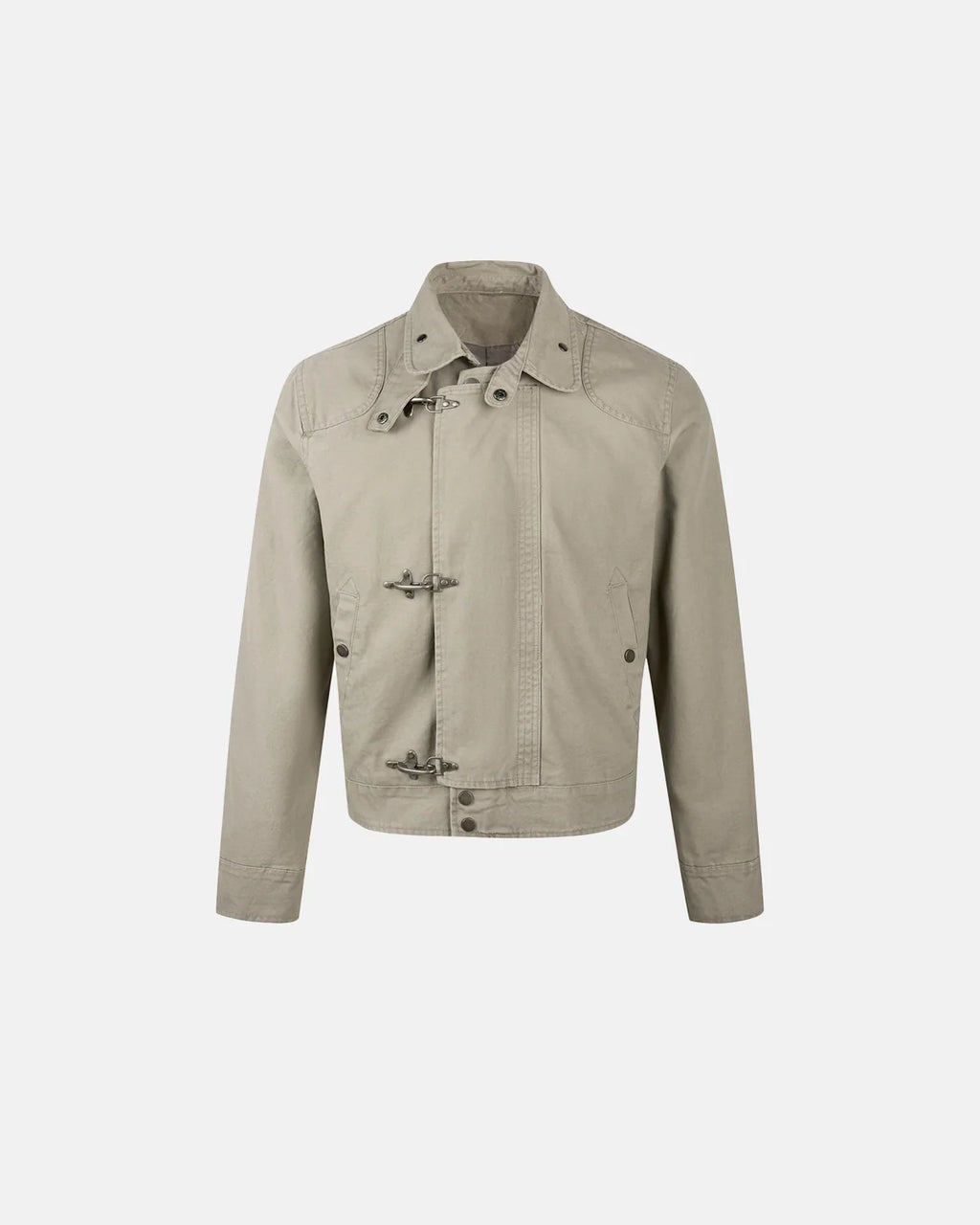 Khaki Canvas Clasp Jacket | Inflation Streetwear