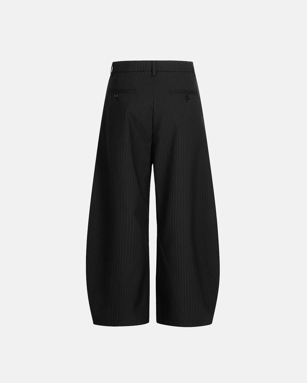 Black Striped Barrel Suit Pant | INFLATION Streetwear