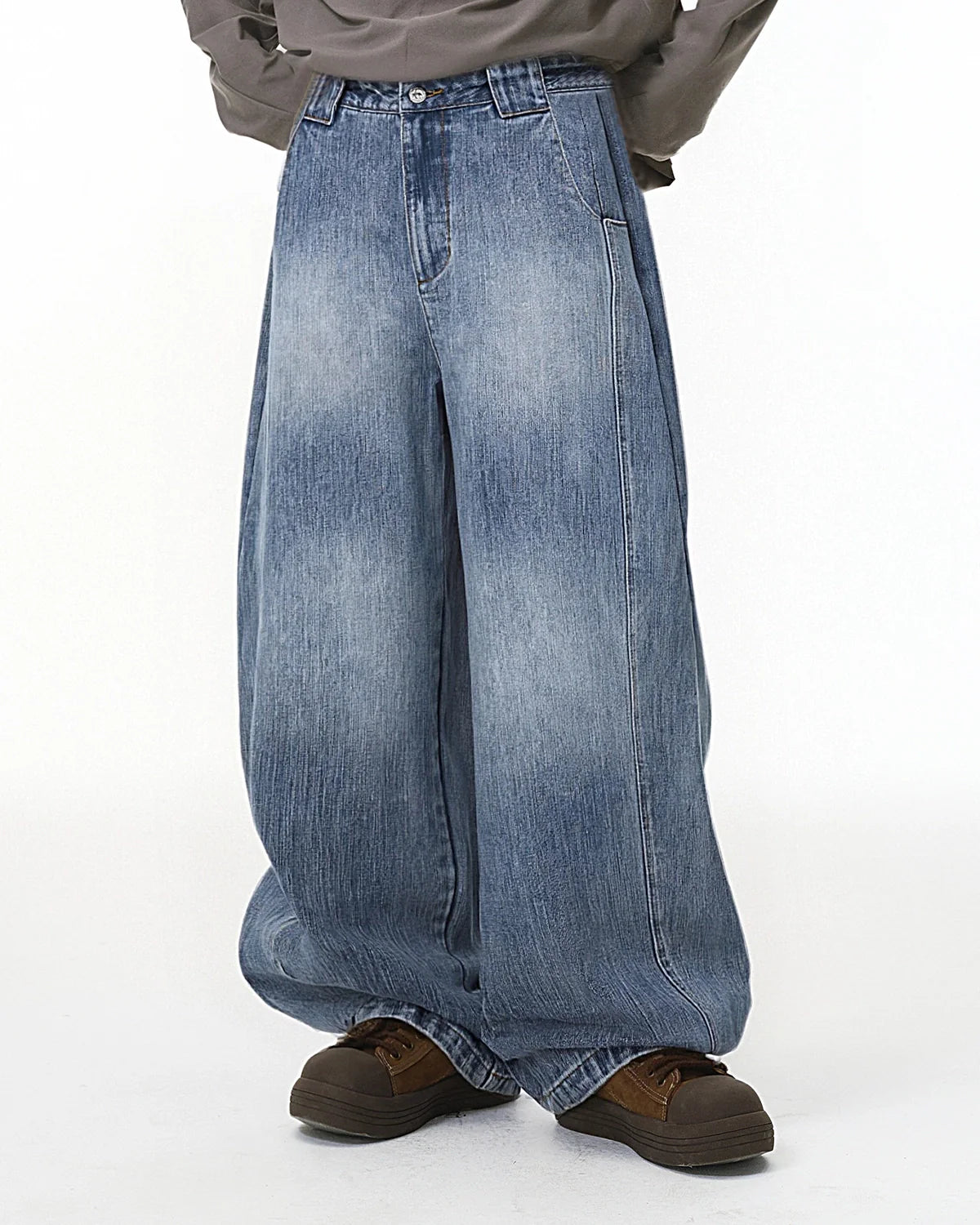 Blue Monkey Wash Baggy Jeans | Inflarion Streetwear