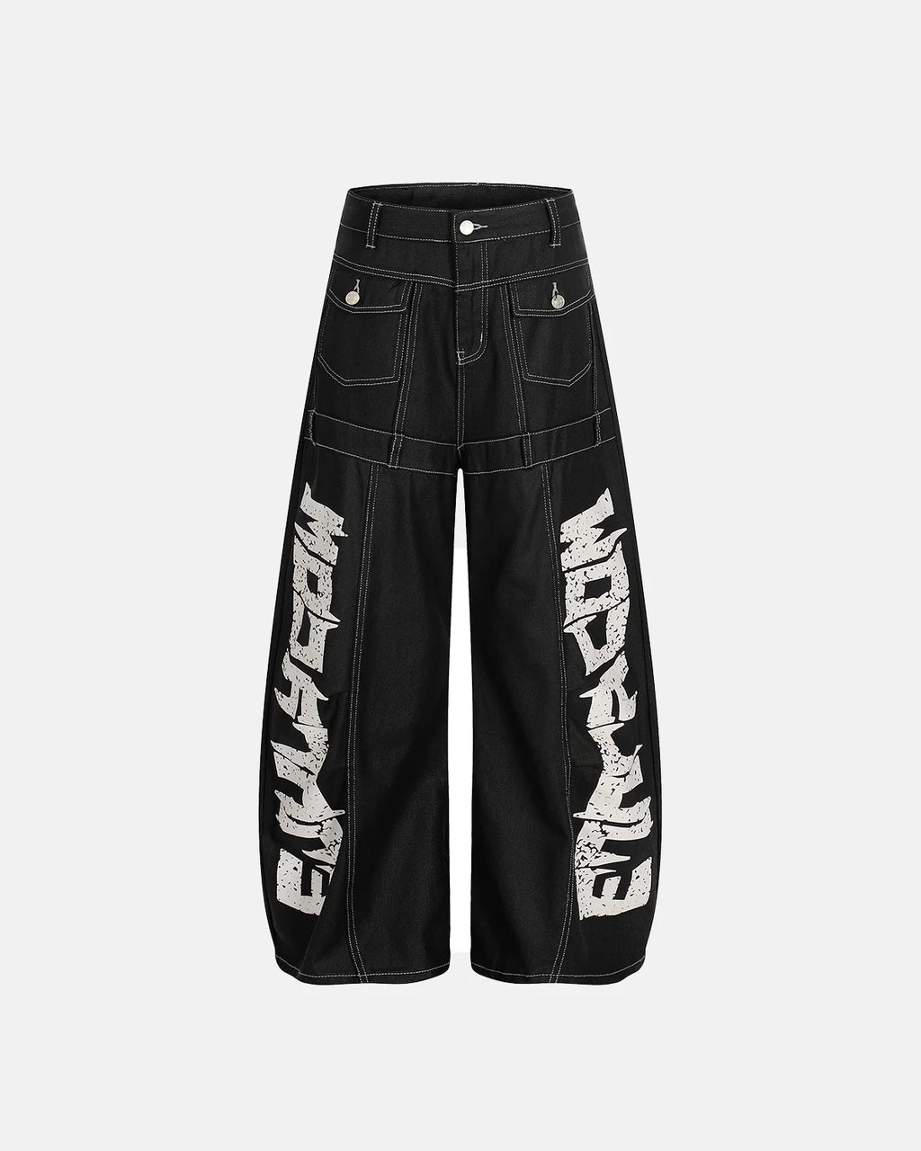 Letter Graphic Cargo Barrel Jeans | INFLATION Streetwear