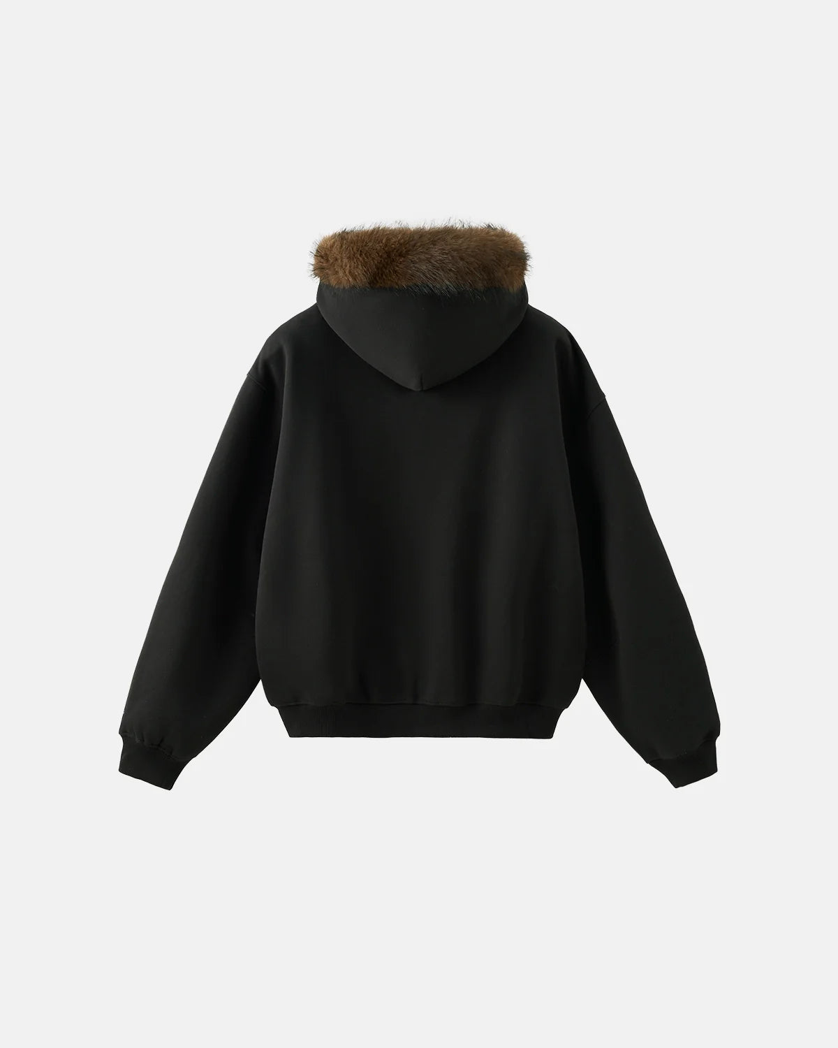 Faux Fur Collar Zip Up Hoodie Jacket  | Inflation Streetwear