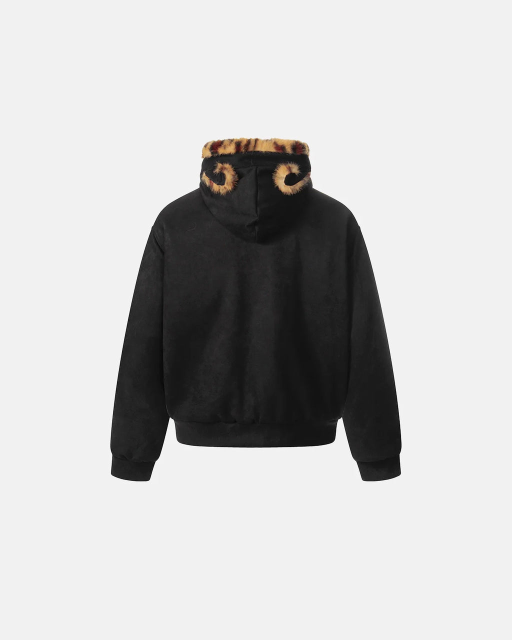 Faux Fur Leopard Sueded Hooded Jacket | INFLATION Streetwear