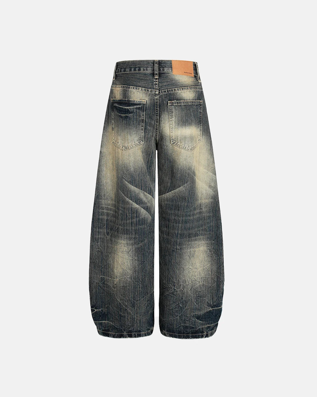 Distressed Whisker Wash Effect Baggy Jeans | Inflation Streetwear