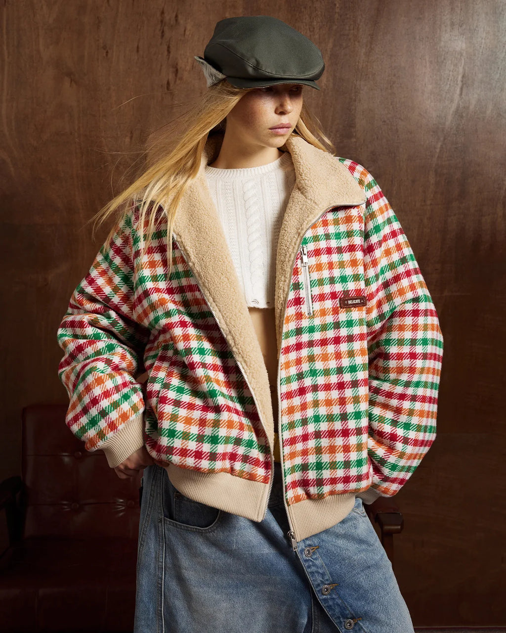 Retro Checkered Sherpa Jacket | Inflation Streetwear