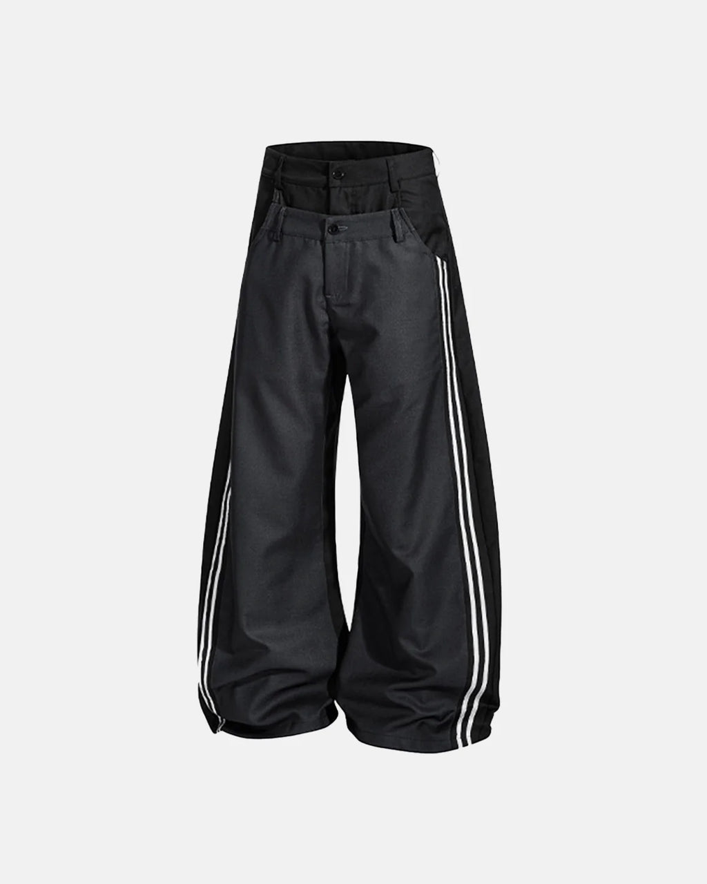 Double Waist Patchwork Wide Leg Pants | Inflation streetwear