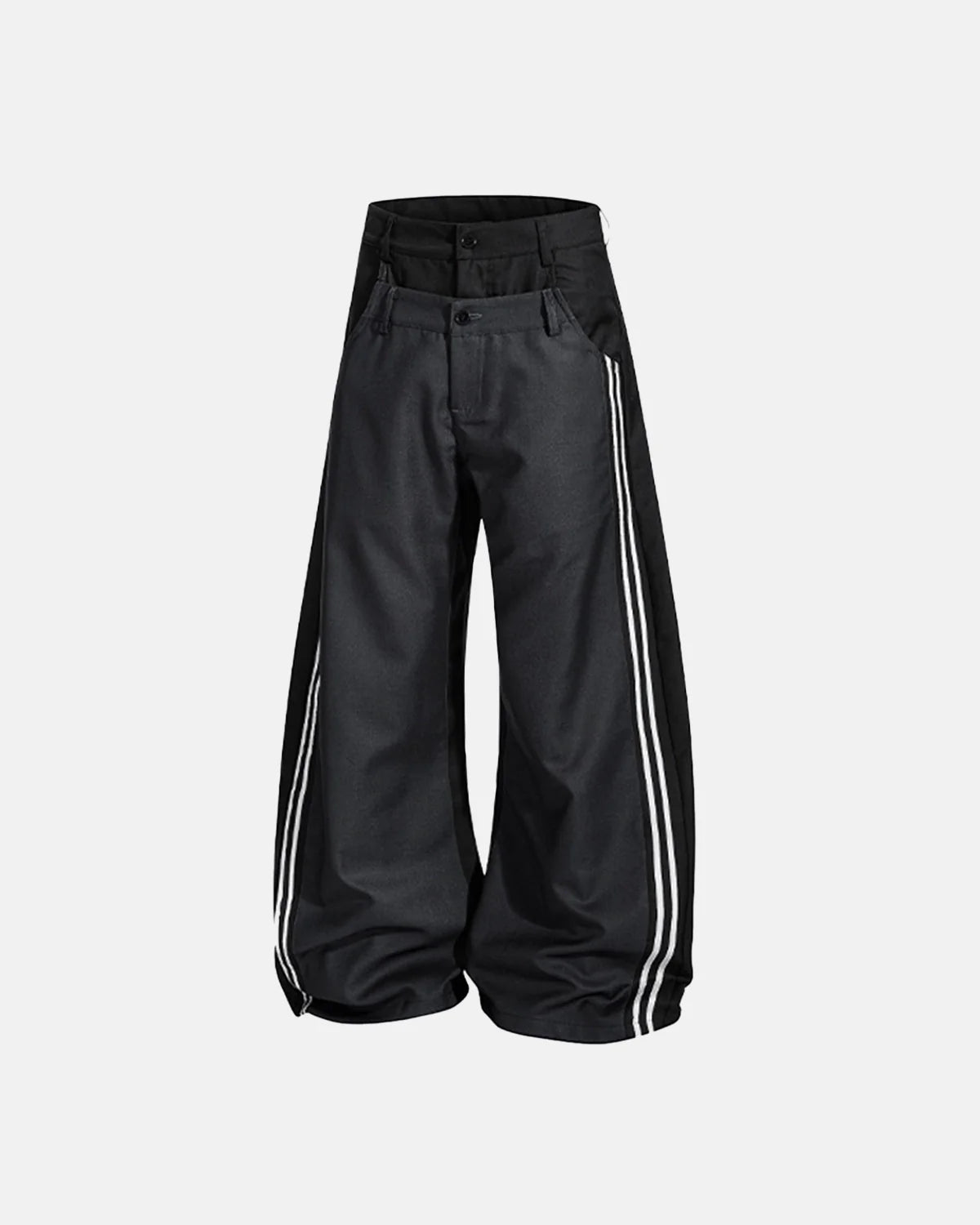 Double Waist Patchwork Wide Leg Pants | Inflation streetwear