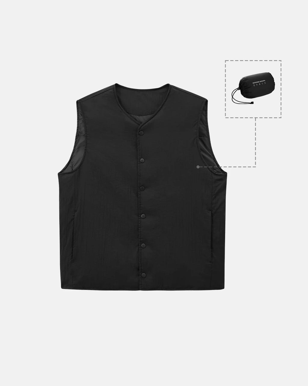 Packable lightweight Goose Down Vest | INFLATION Streetwear