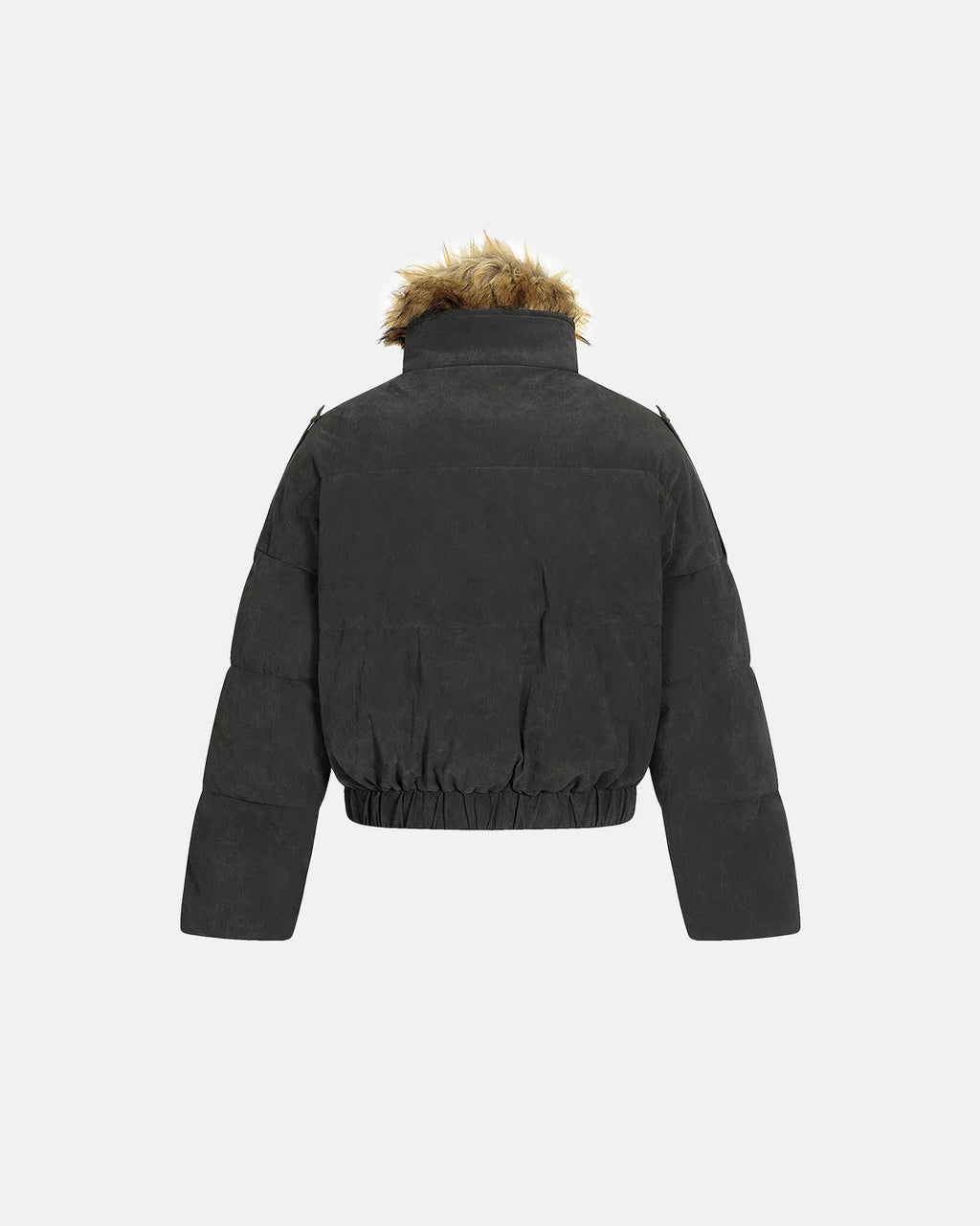 Faux Fur Cropped Cotton Parkas | Infaltion Streetwear