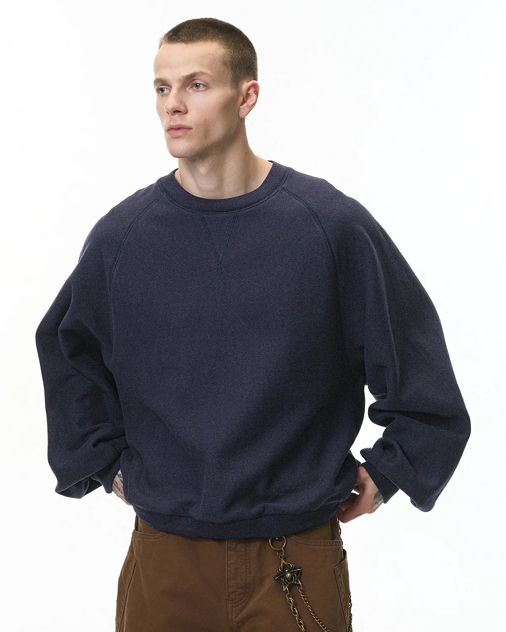 Batwing Sleeve Fleece Crewneck Sweatshirt | Inflation Streetwear