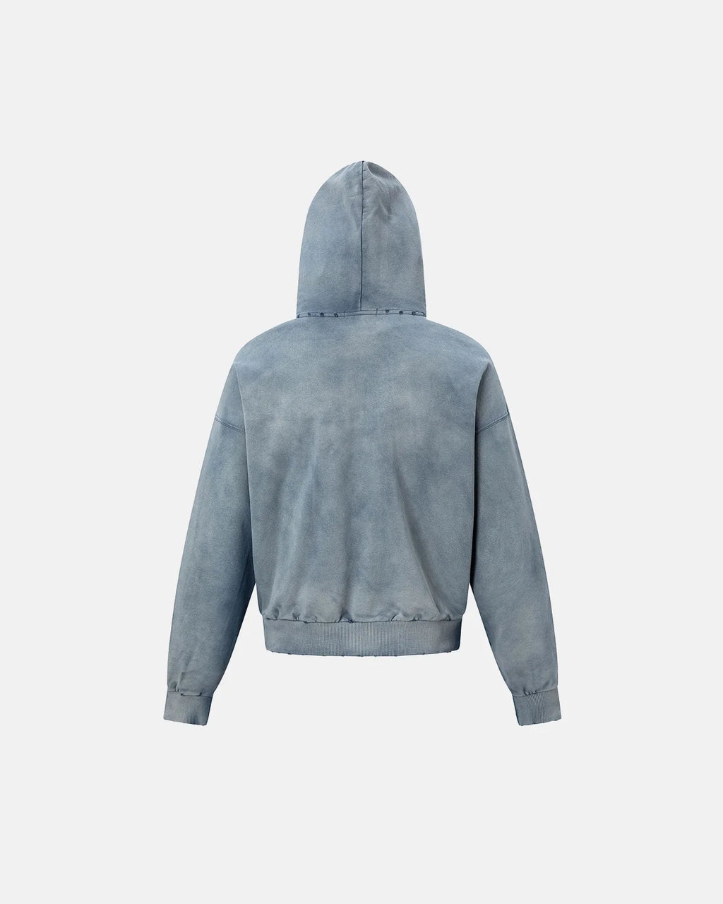 Blue Distressed Acid Wash Zip Up Hoodies | Inflation Streetwear
