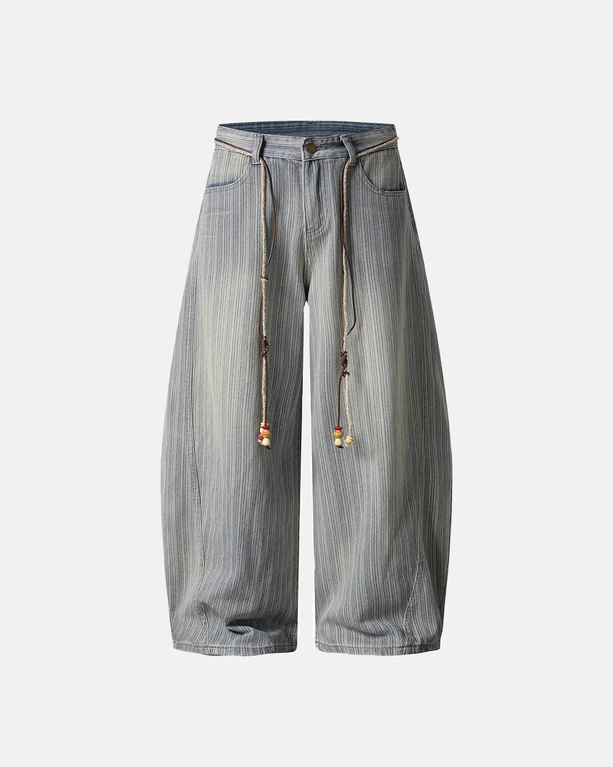 Acid Washed Stripe Baggy Jeans | Inflation Streetwear