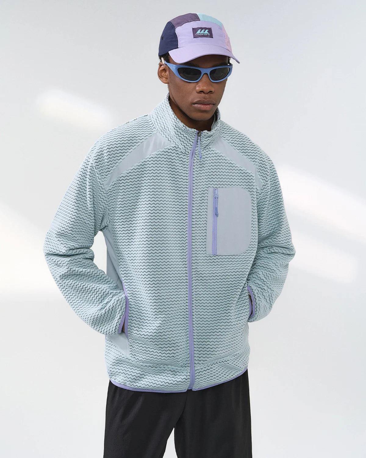 Wavy Fleece Zip-Up Jacket | INFLATION Streetwear