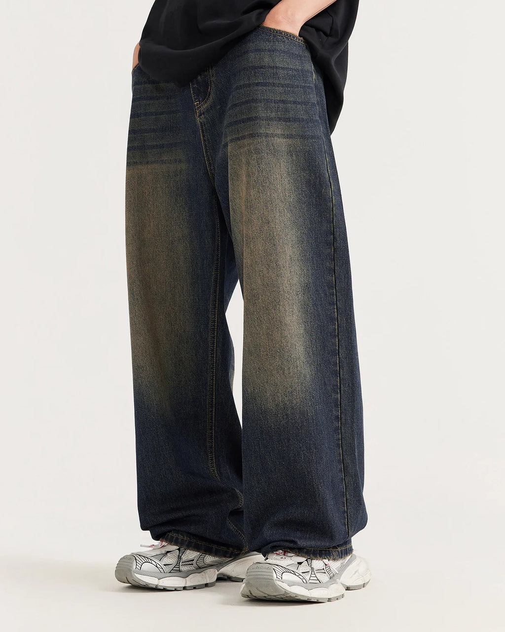 Monkey Wash Wide Leg Jeans | Inflation Streetwear