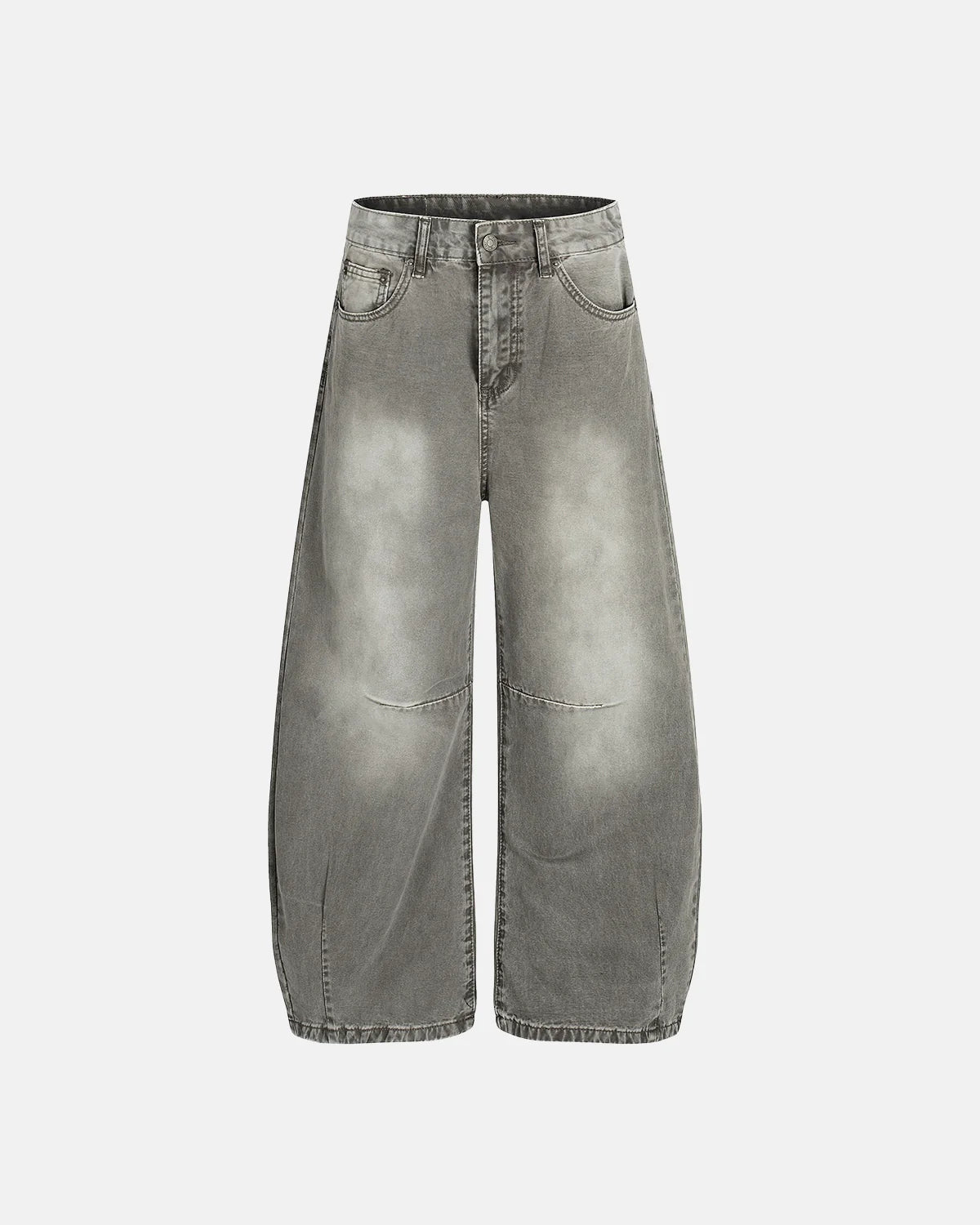 Grey Distressed Baggy Denim Pants | Inflation Streetwear