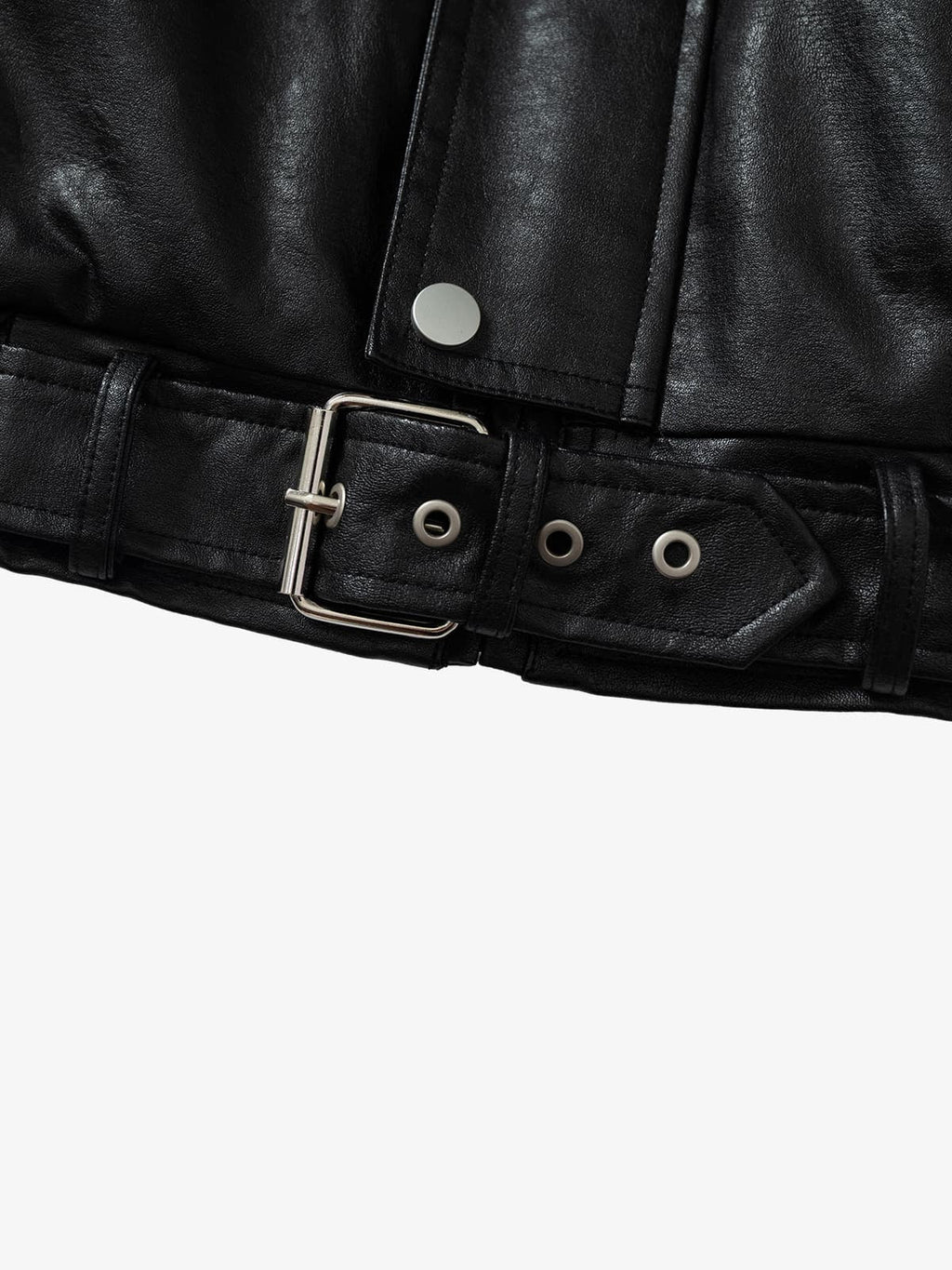 Vintage Detachable Fur Collar Quilted Leather Jacket - 2523