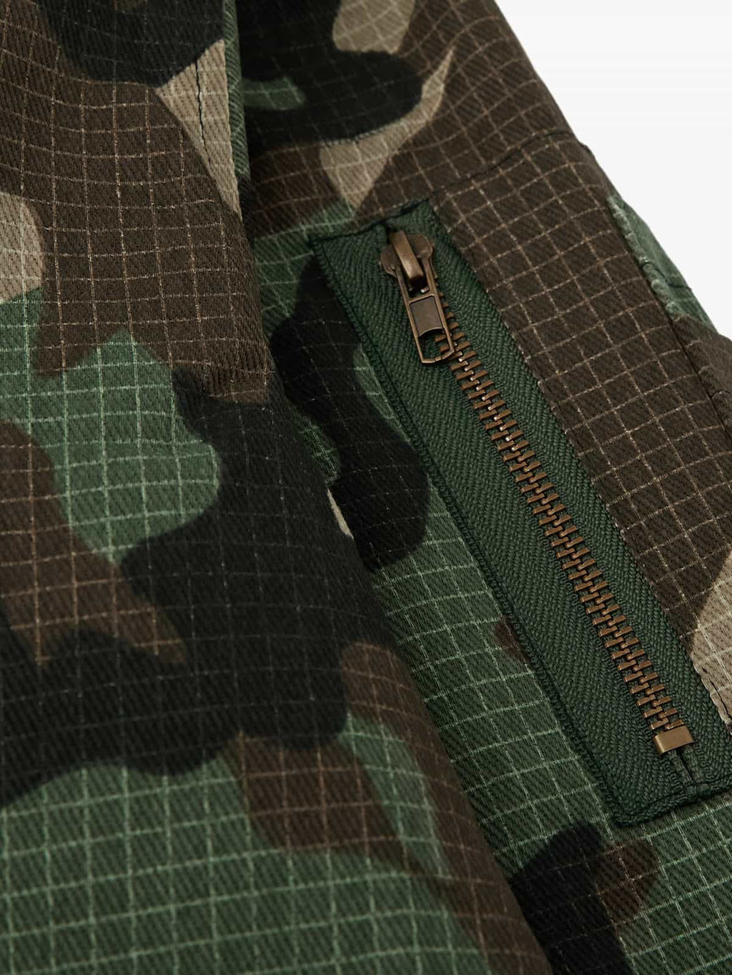 Camouflage Fur Collar Reversible Cotton Jacket - 2499