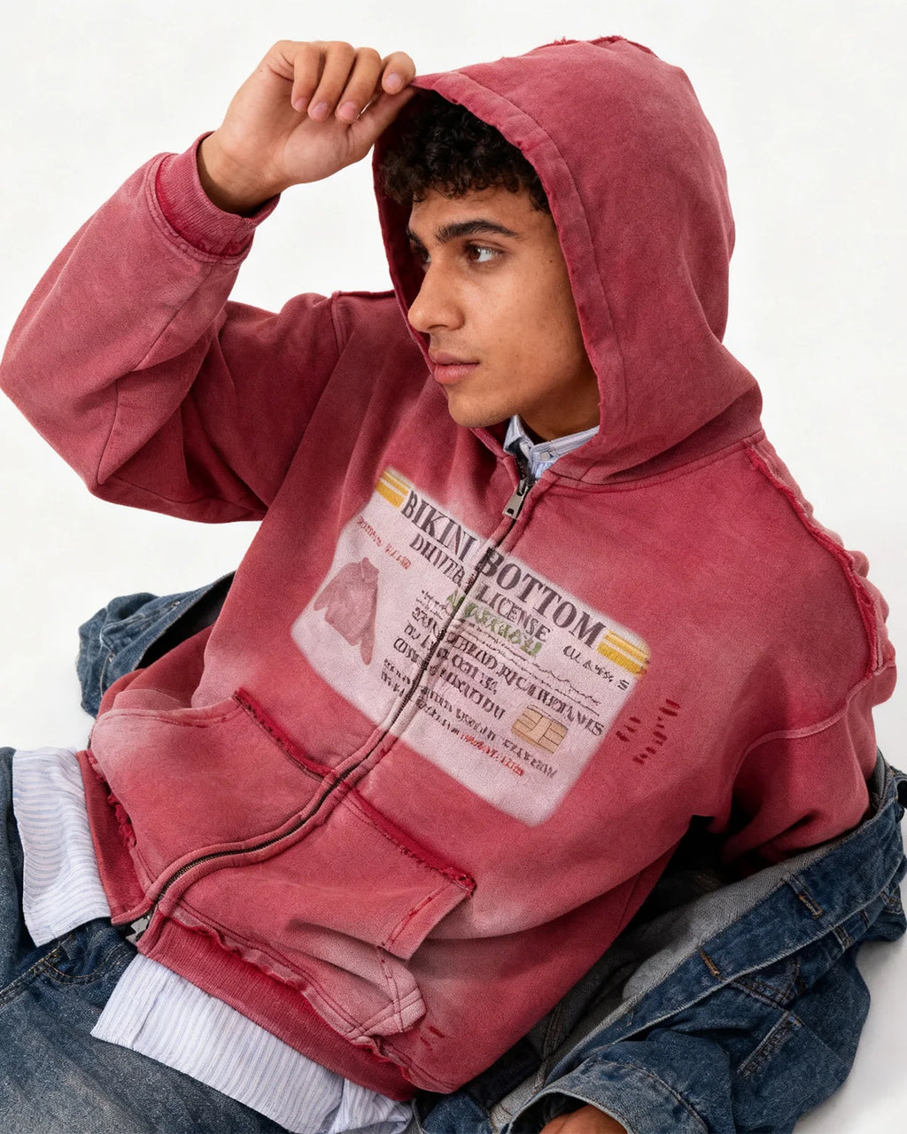 Graphic Ripped Washed Zip Up Hoodies | Inflation Streetwear