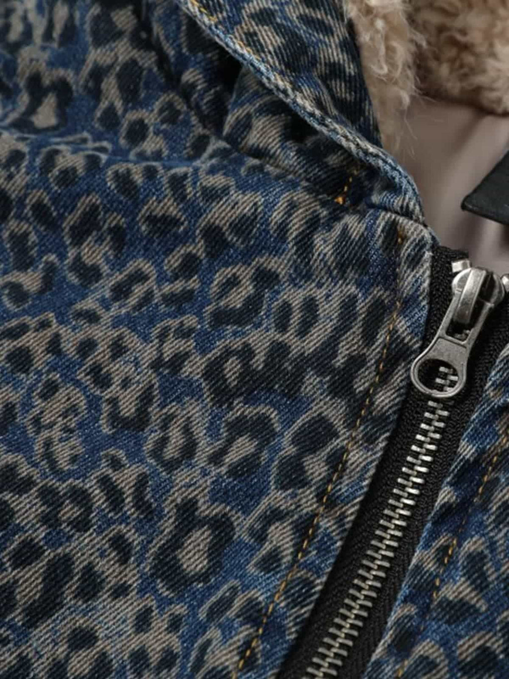 Vintage Lambswool Leopard Emblem Padded Jacket