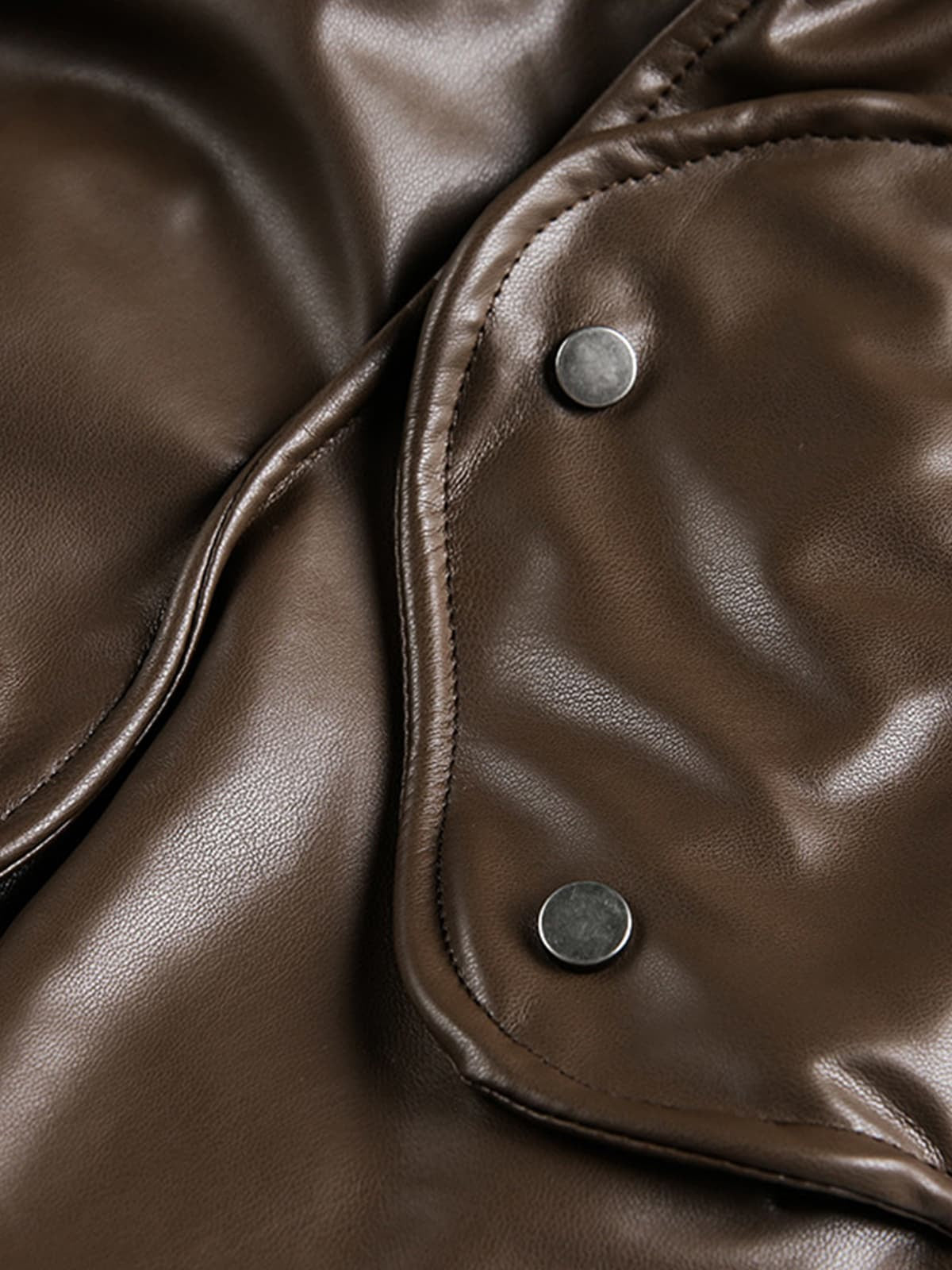 Retro Brown Faux Leather Zip-Up Bomber Jacket