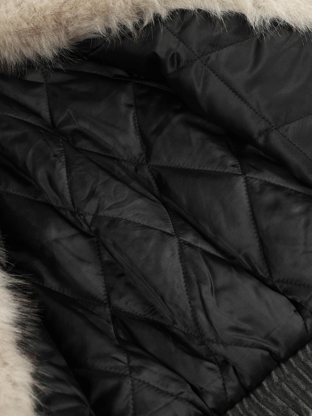 Pocket Zip Up Fur Collar Work Quilted Jacket