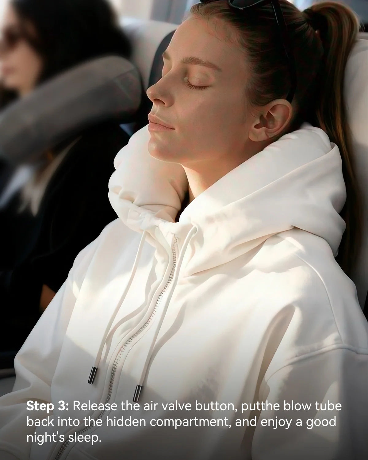 2-in-1 Travel Hoodie with Inflatable Neck Pillow | Inflation Streetwear