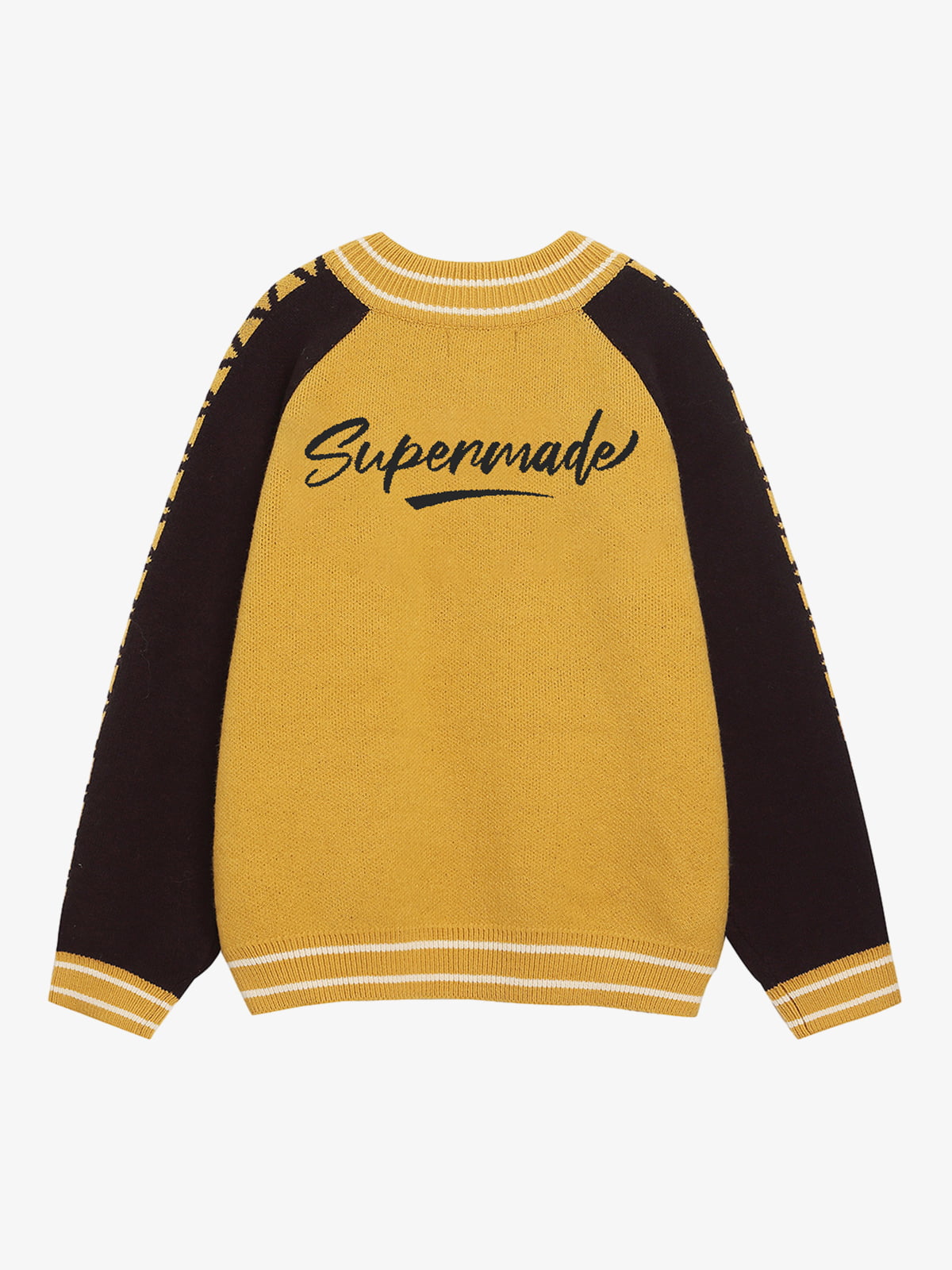 Retro Motorcycle Colorblock  Knitted Zip-up Sweater Jacket