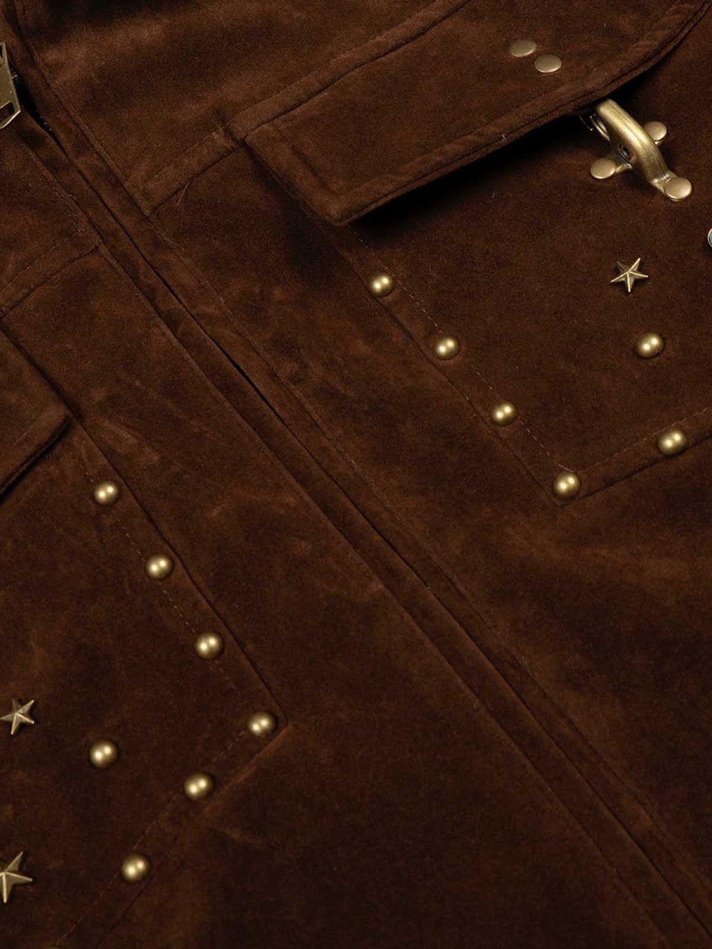 Retro Studded Suede Padded Winter Jacket