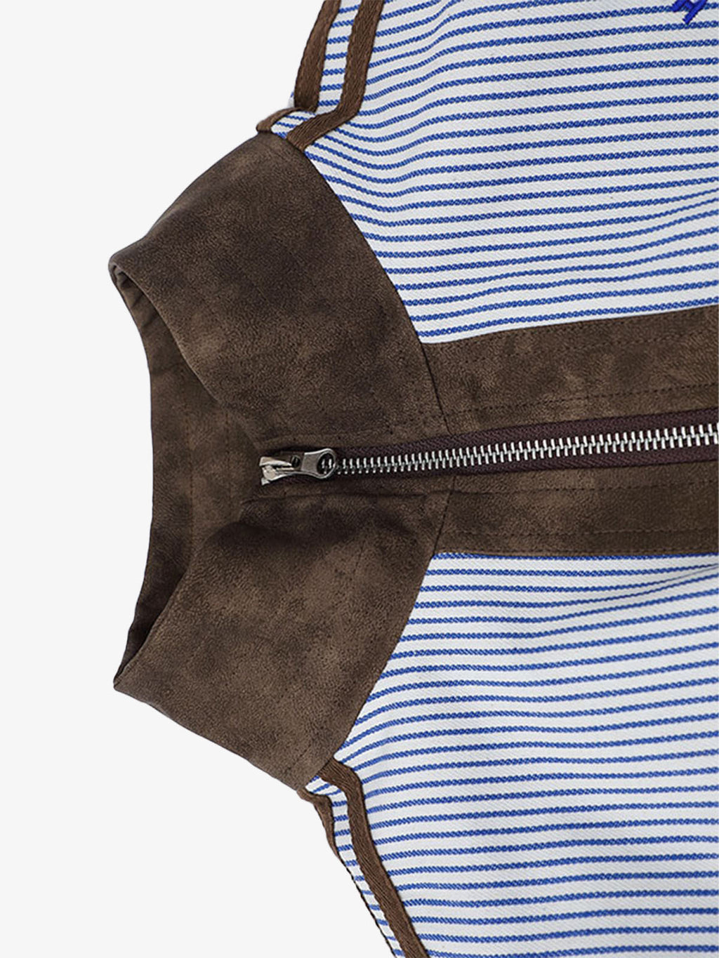 Retro Badge Embroidery Contrast Cropped Jacket