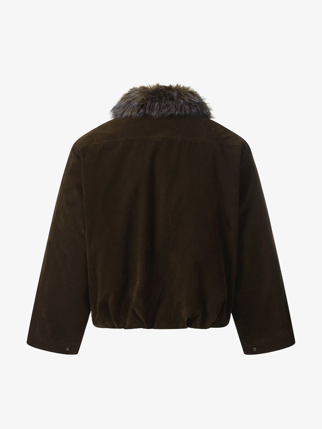 Vintage Drawstring Design Fur Collar Padded Jacket