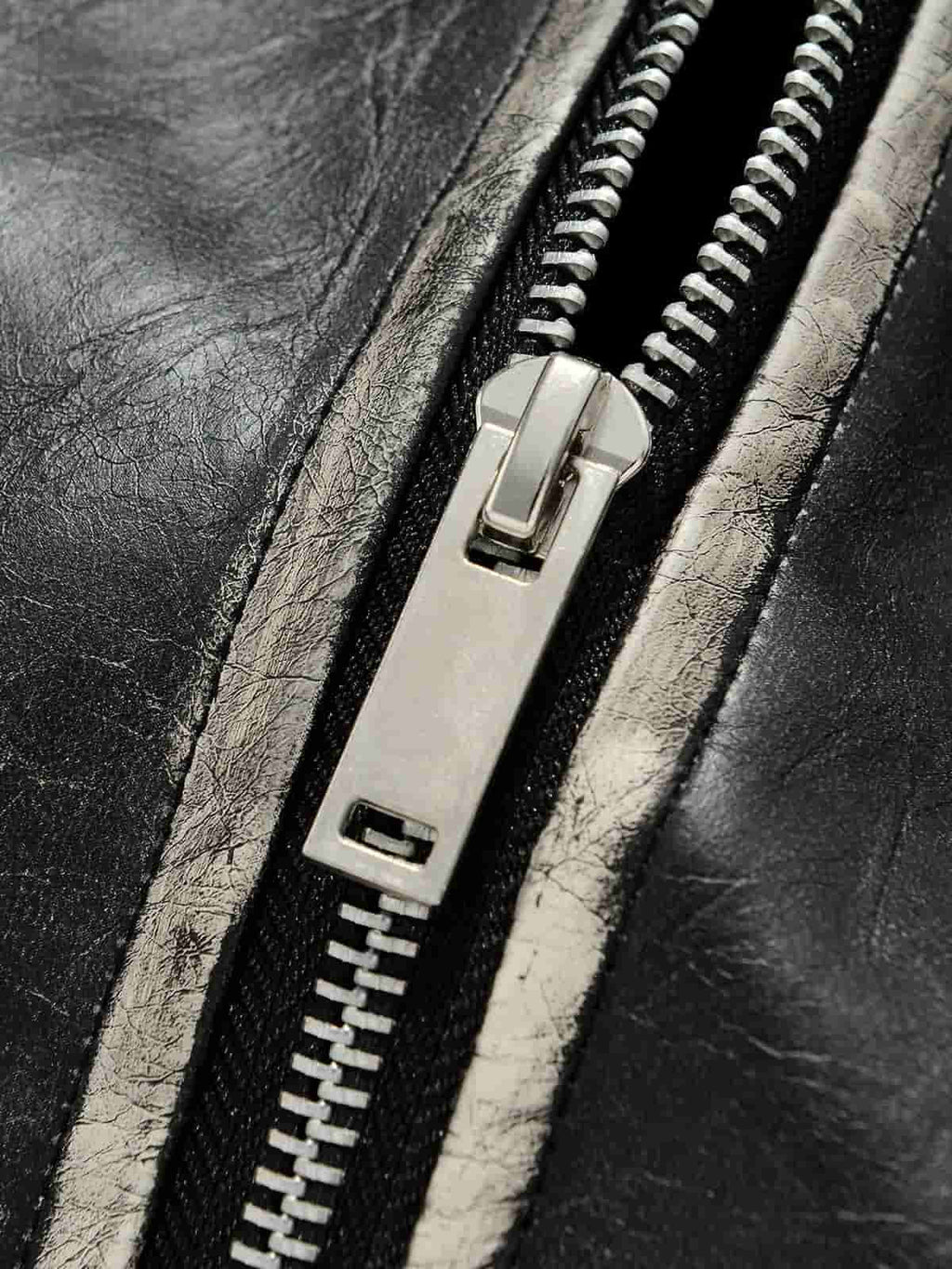 Retro Distressed Washed PU Leather Cotton Jacket