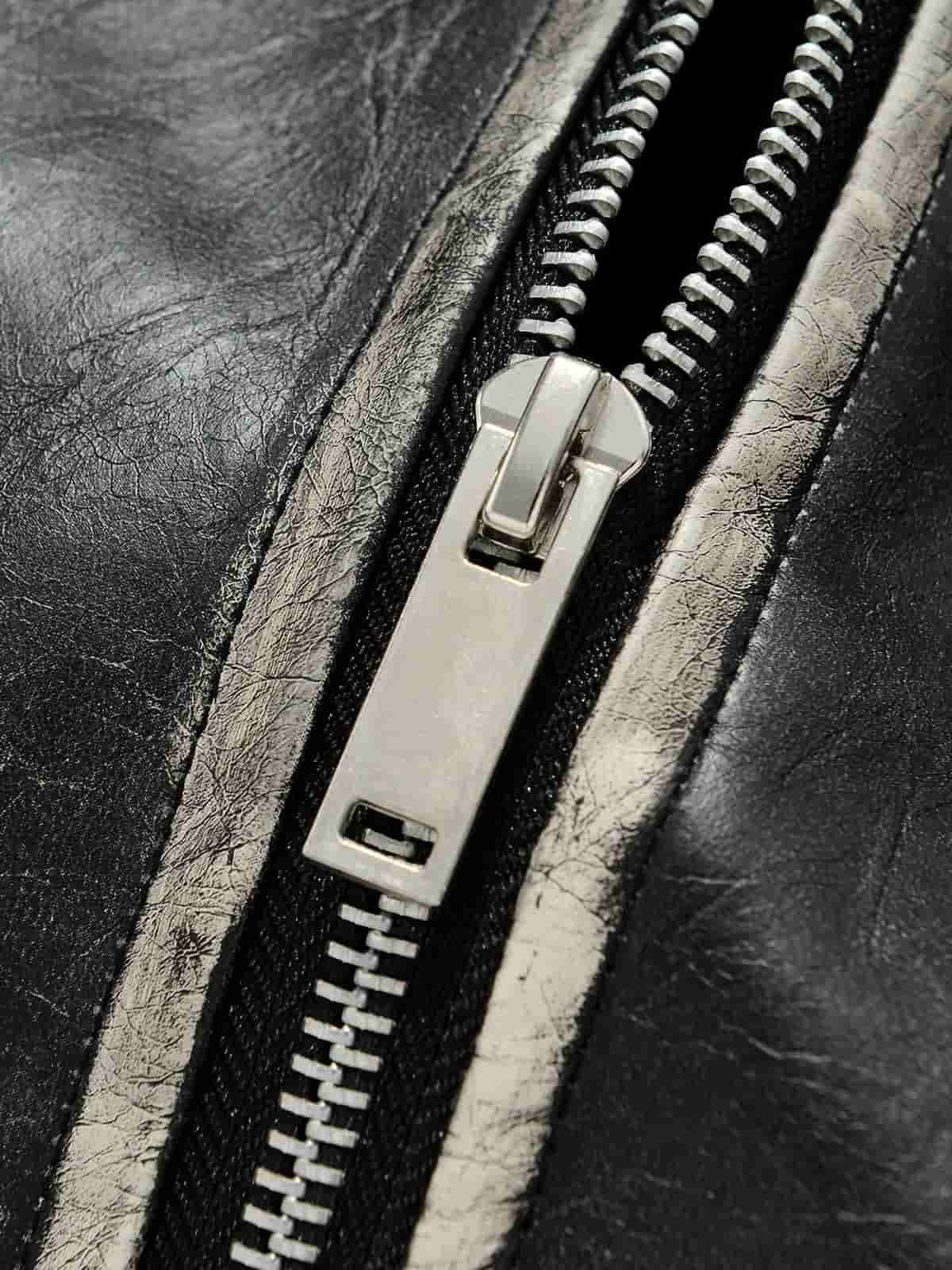 Retro Distressed Washed PU Leather Cotton Jacket