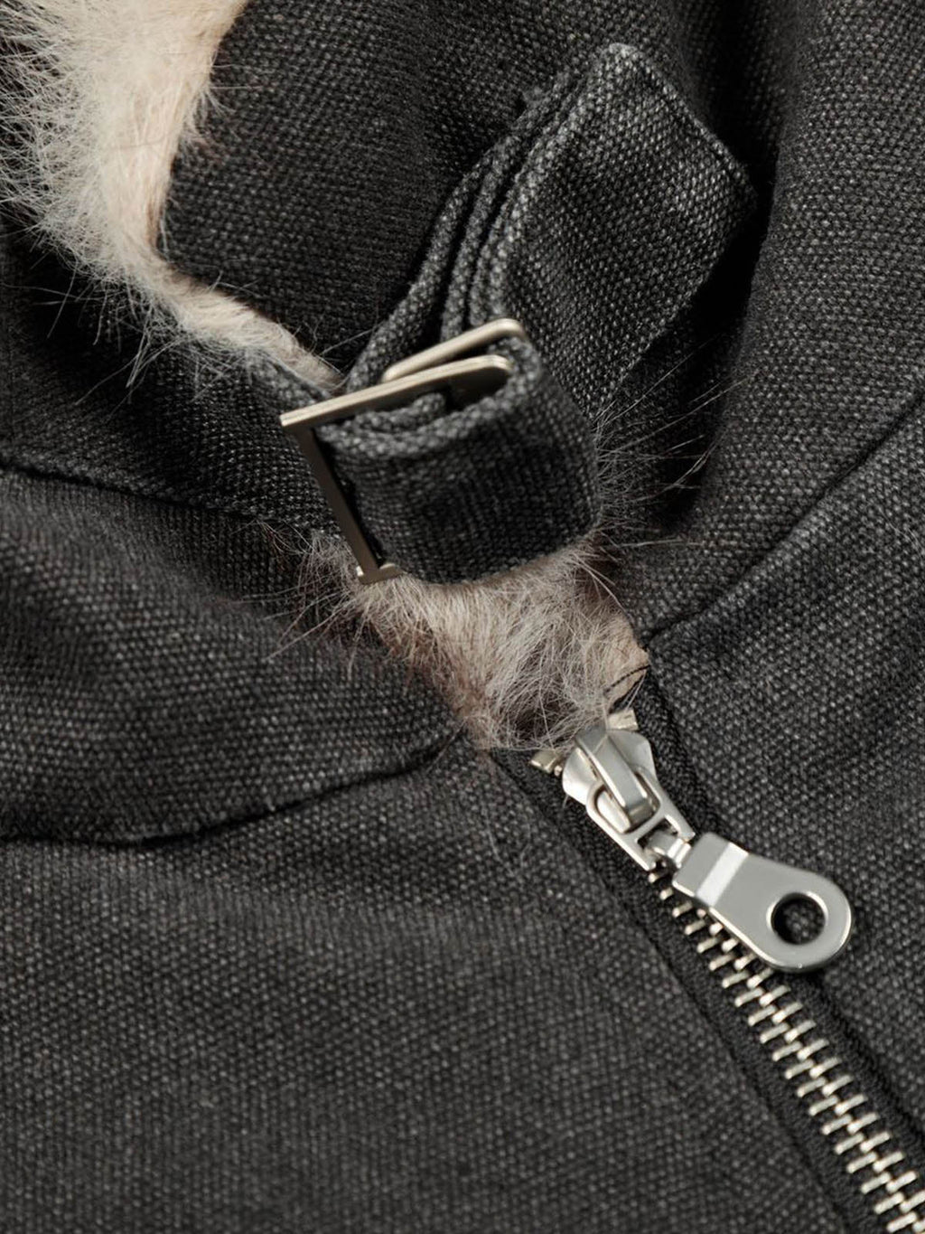 Pocket Zip Up Fur Collar Work Quilted Jacket