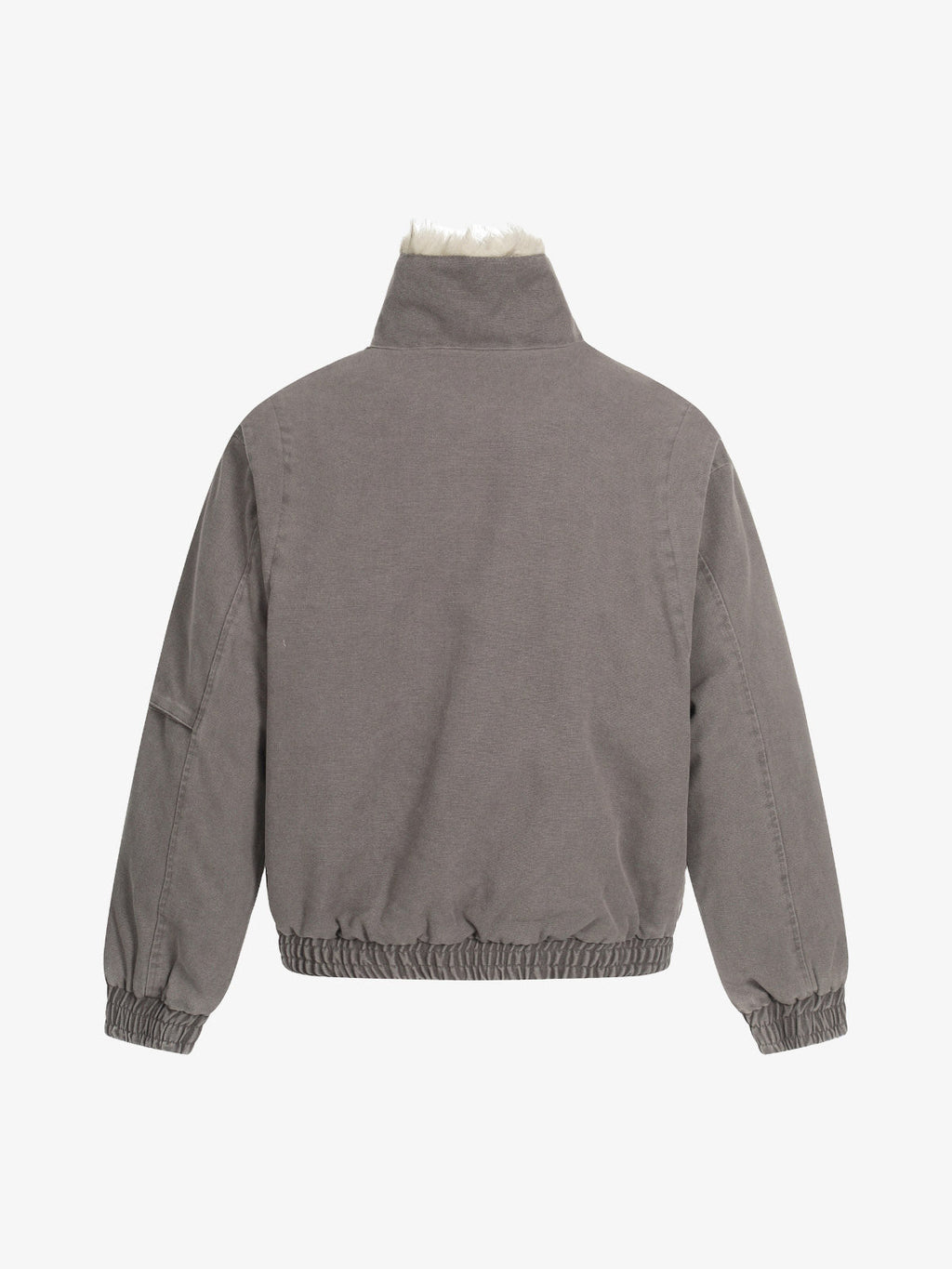 Pocket Zip Up Fur Collar Work Quilted Jacket