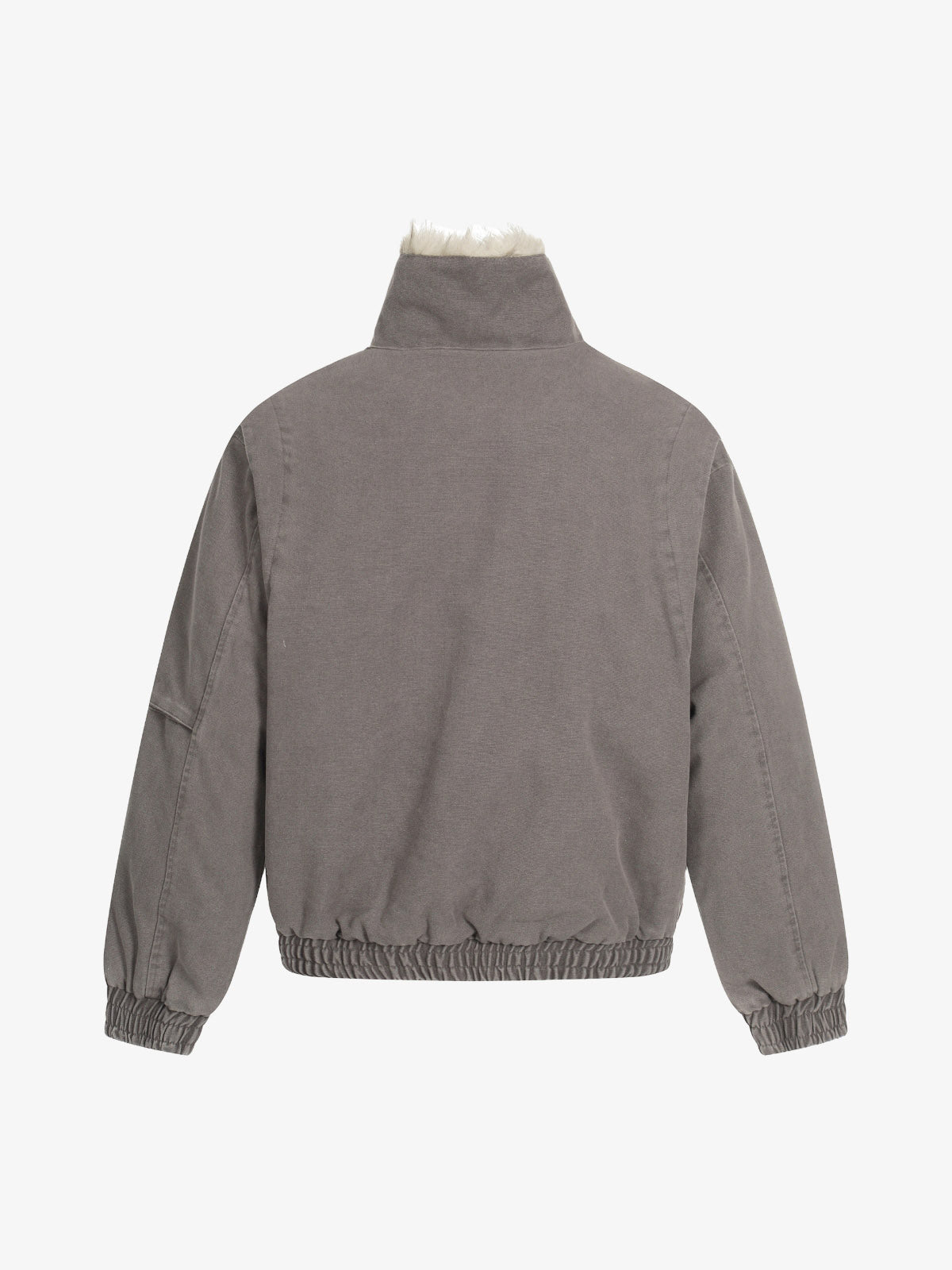 Pocket Zip Up Fur Collar Work Quilted Jacket