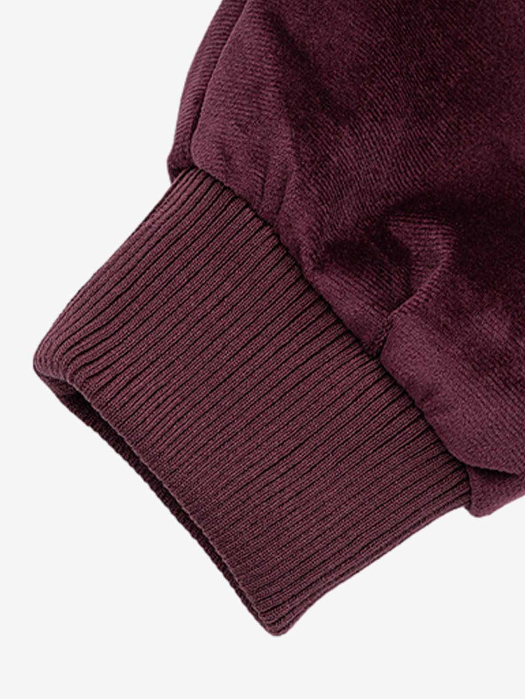 Vintage Velvet Pearl Embellished Bomber Jacket