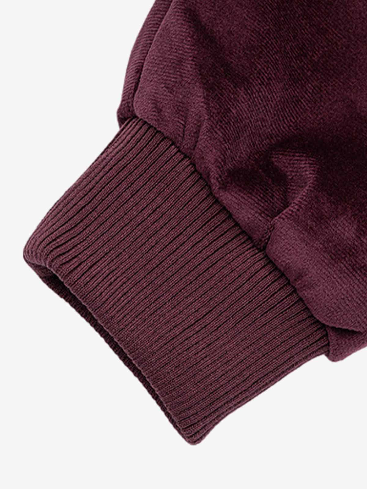 Vintage Velvet Pearl Embellished Bomber Jacket